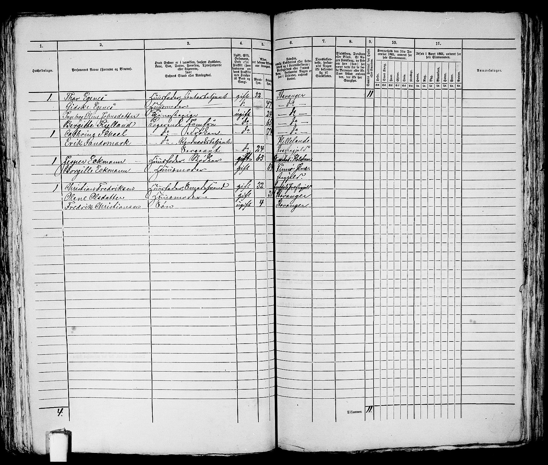 RA, 1865 census for Stavanger, 1865, p. 920