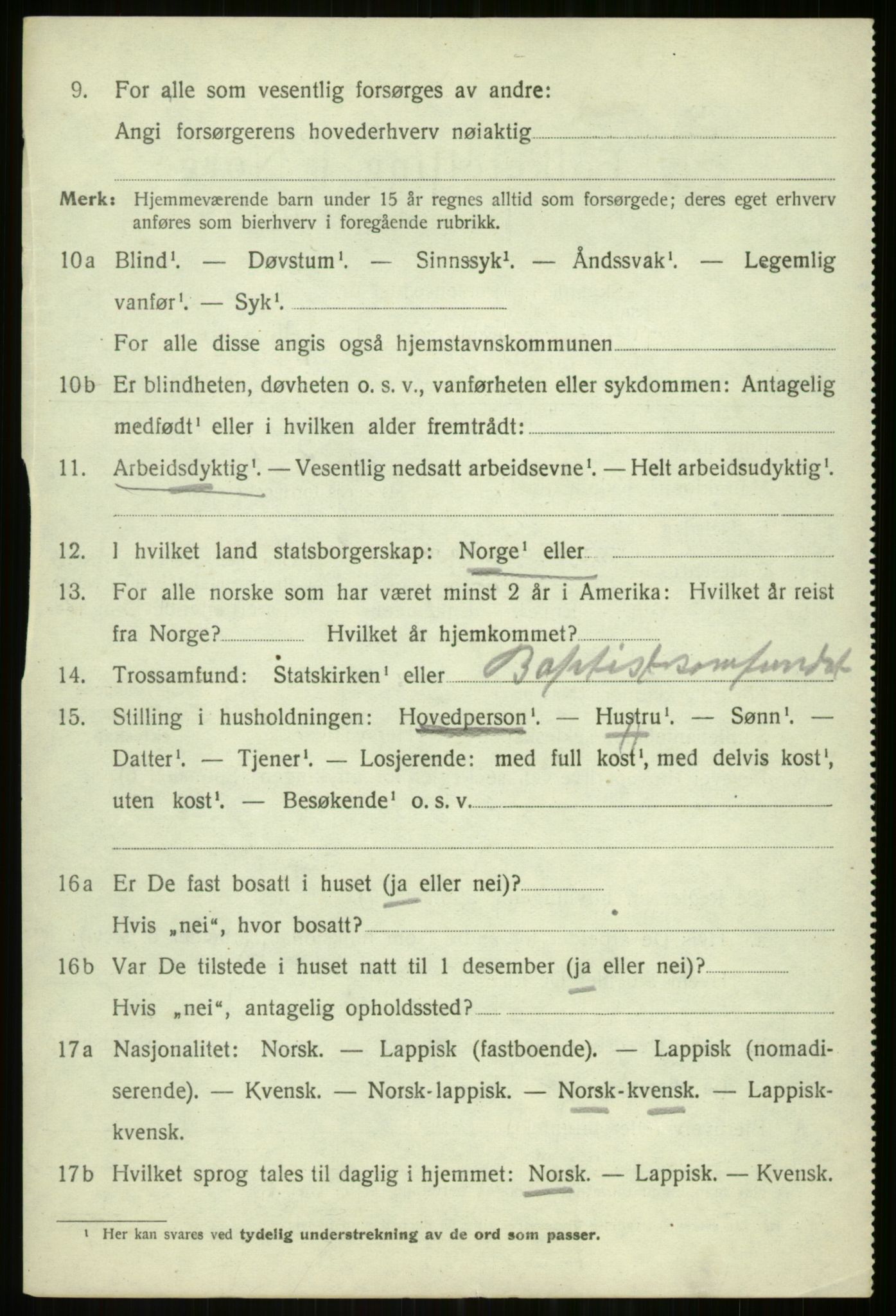 SATØ, 1920 census for Balsfjord, 1920, p. 7210