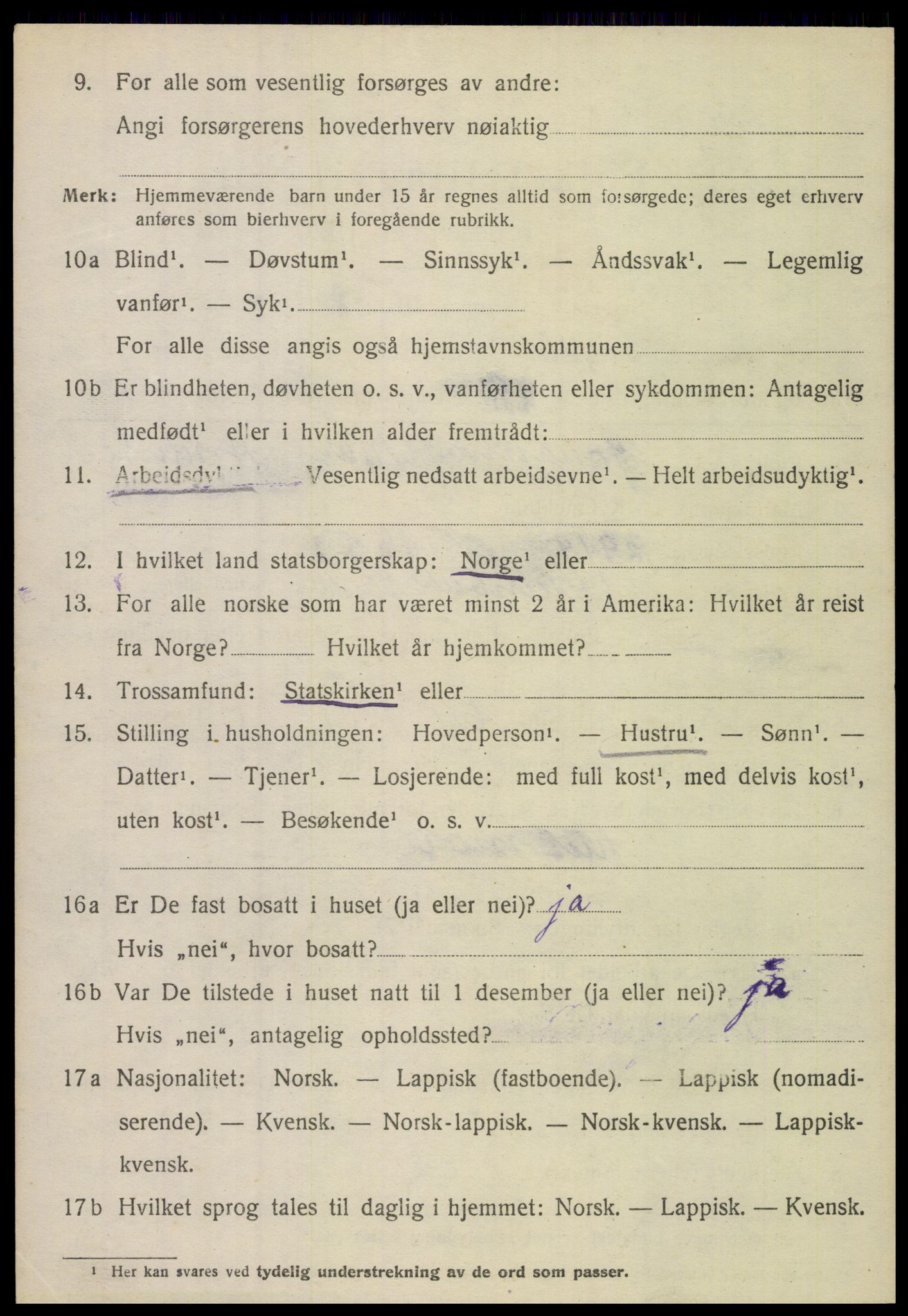 SAT, 1920 census for Sørfold, 1920, p. 5182