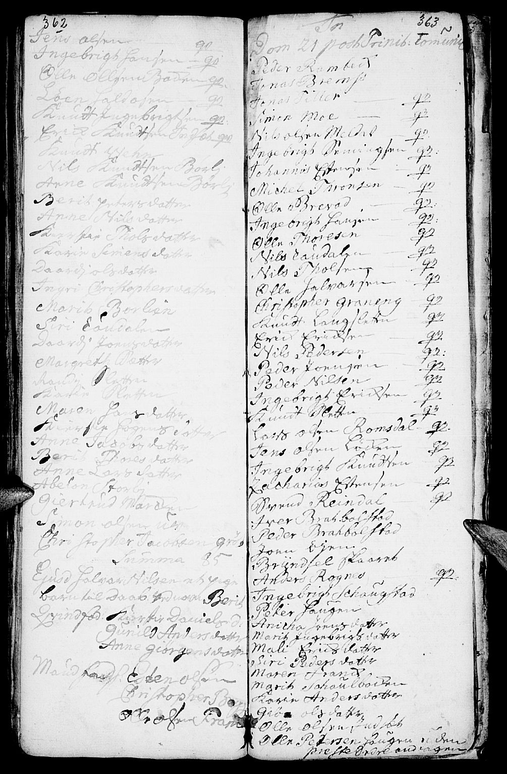 Kvikne prestekontor, SAH/PREST-064/H/Ha/Haa/L0001: Parish register (official) no. 1, 1740-1756, p. 362-363