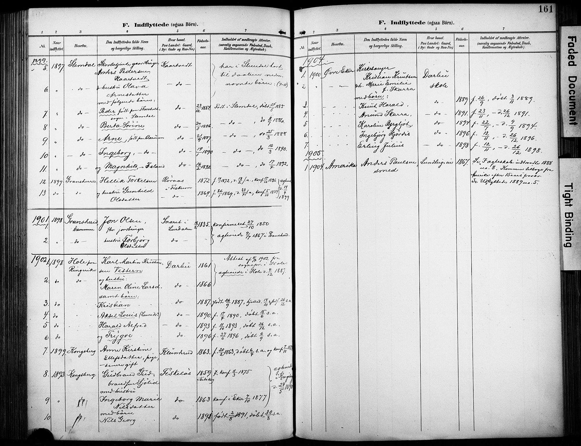 Fiskum kirkebøker, SAKO/A-15/F/Fa/L0003: Parish register (official) no. 3, 1890-1905, p. 161