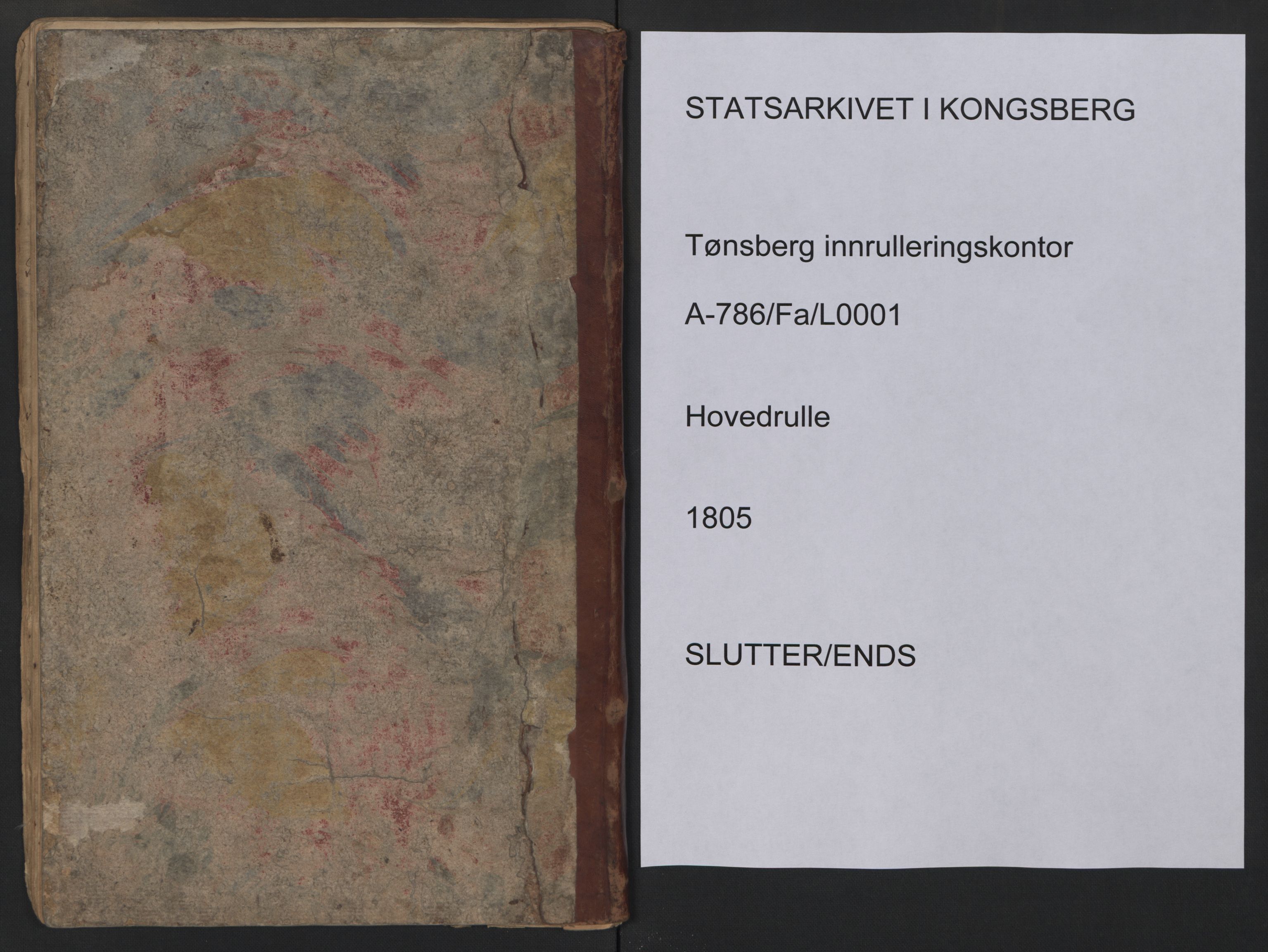 Tønsberg innrulleringskontor, SAKO/A-786/F/Fa/L0001/0001: Hovedrulle / Hovedrulle, 1805