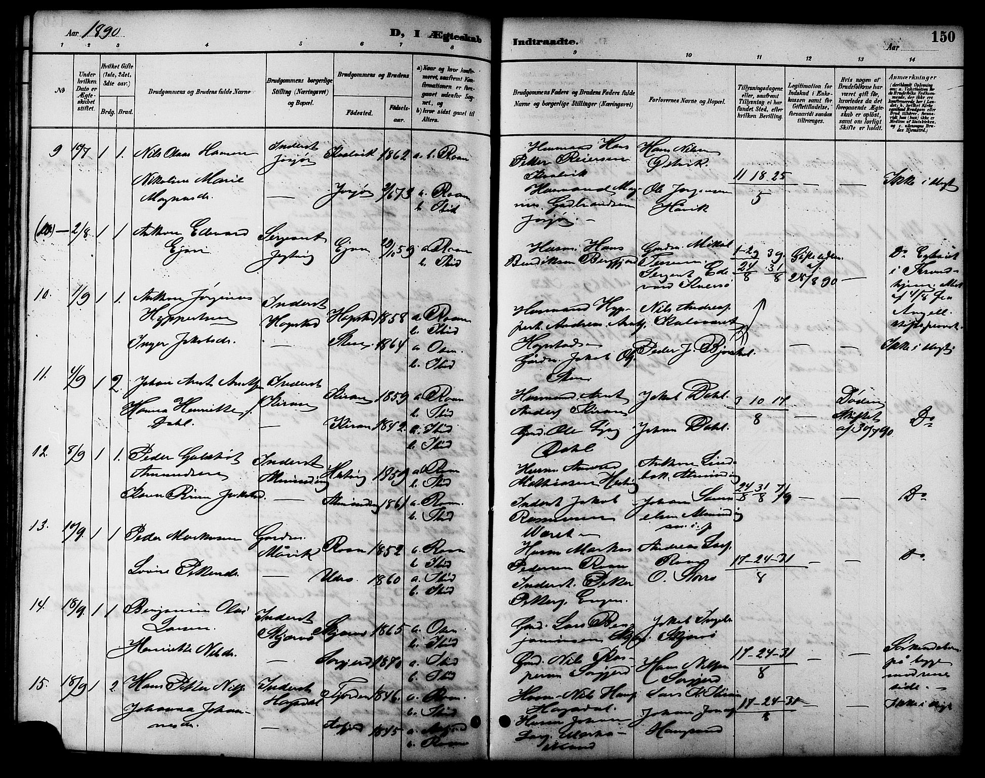 Ministerialprotokoller, klokkerbøker og fødselsregistre - Sør-Trøndelag, AV/SAT-A-1456/657/L0716: Parish register (copy) no. 657C03, 1889-1904, p. 150