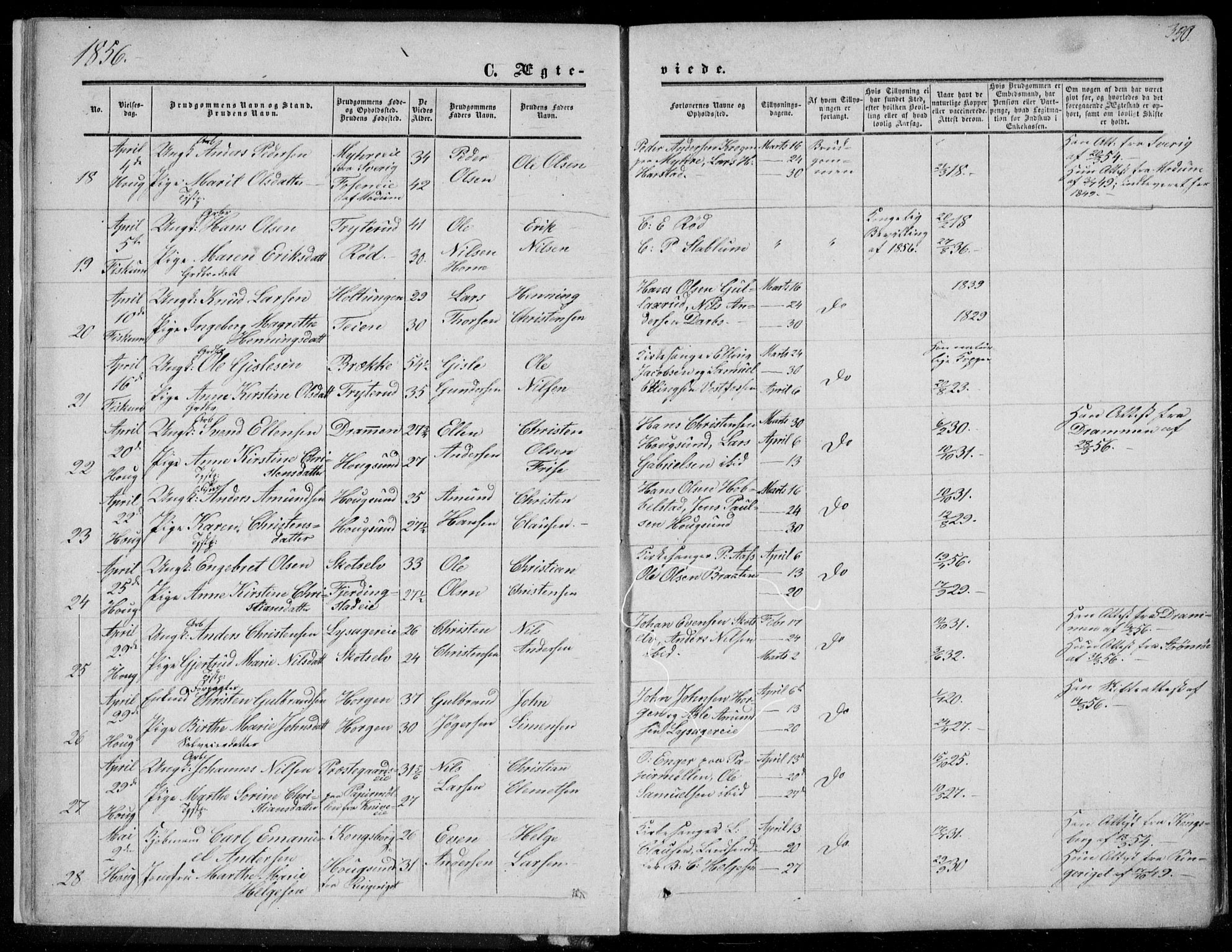 Eiker kirkebøker, SAKO/A-4/F/Fa/L0015b: Parish register (official) no. I 15B, 1854-1860, p. 350