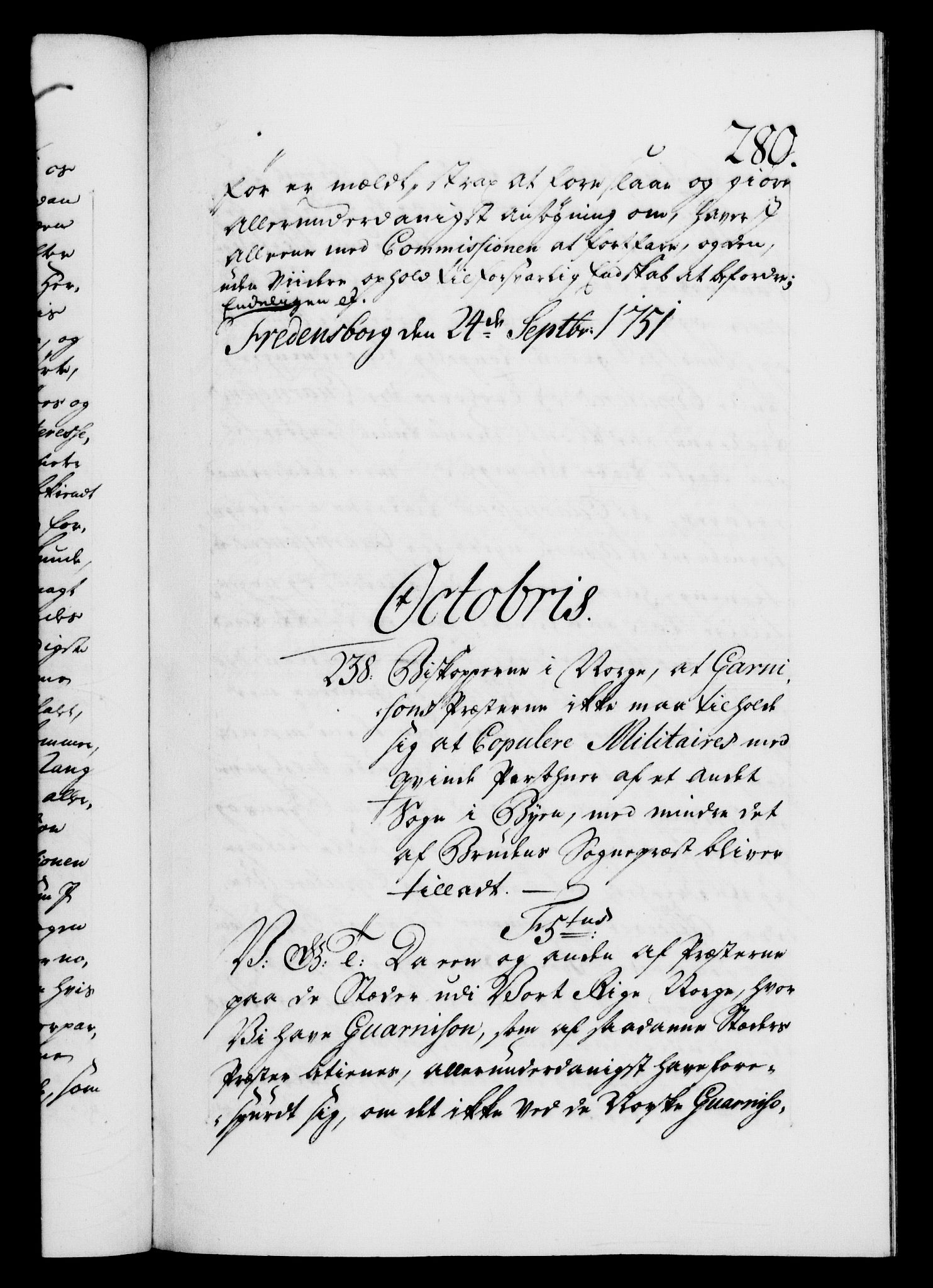 Danske Kanselli 1572-1799, AV/RA-EA-3023/F/Fc/Fca/Fcab/L0033: Norske tegnelser, 1751-1752, p. 280a