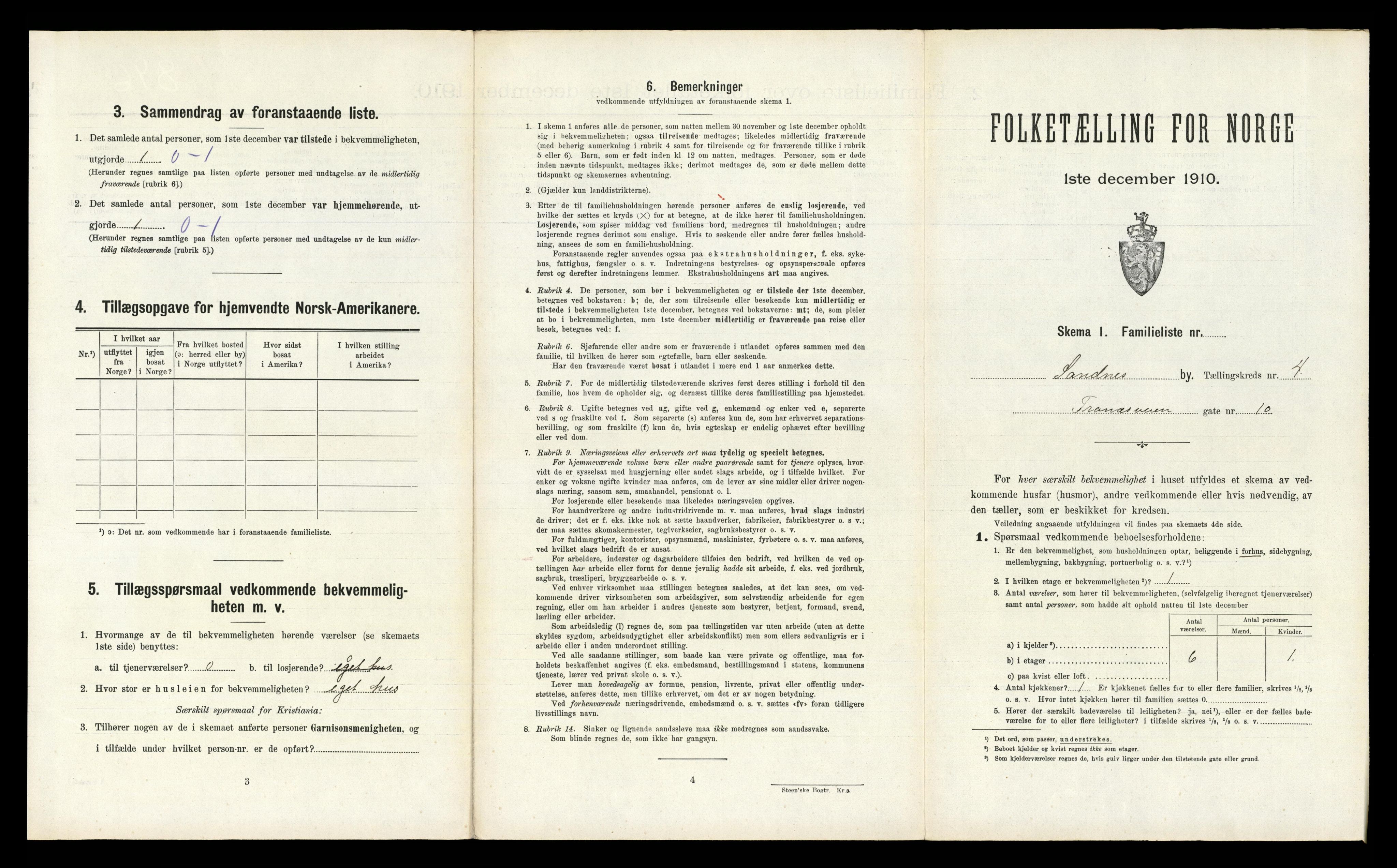 RA, 1910 census for Sandnes, 1910, p. 526