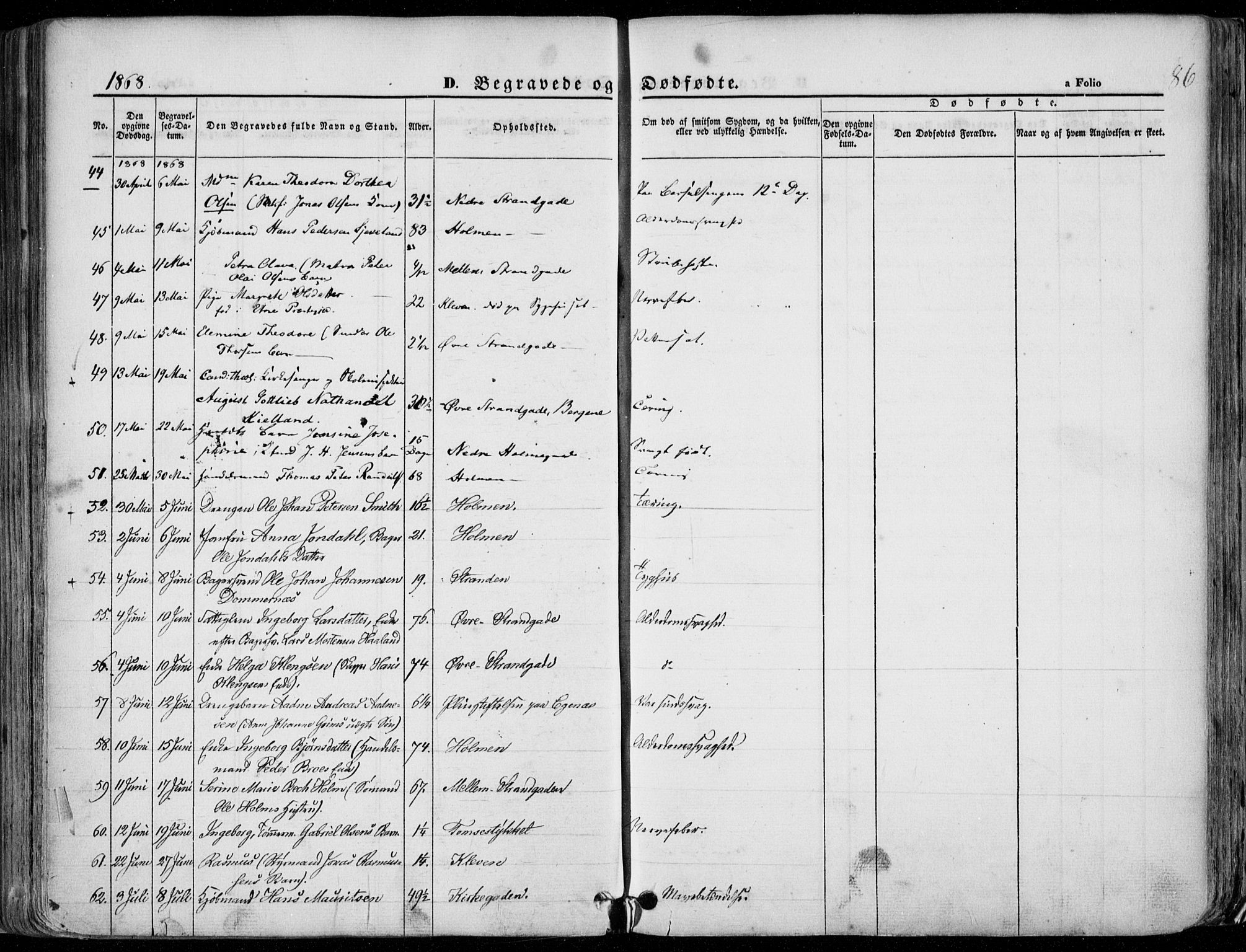 Domkirken sokneprestkontor, SAST/A-101812/001/30/30BA/L0020: Parish register (official) no. A 19, 1858-1877, p. 86