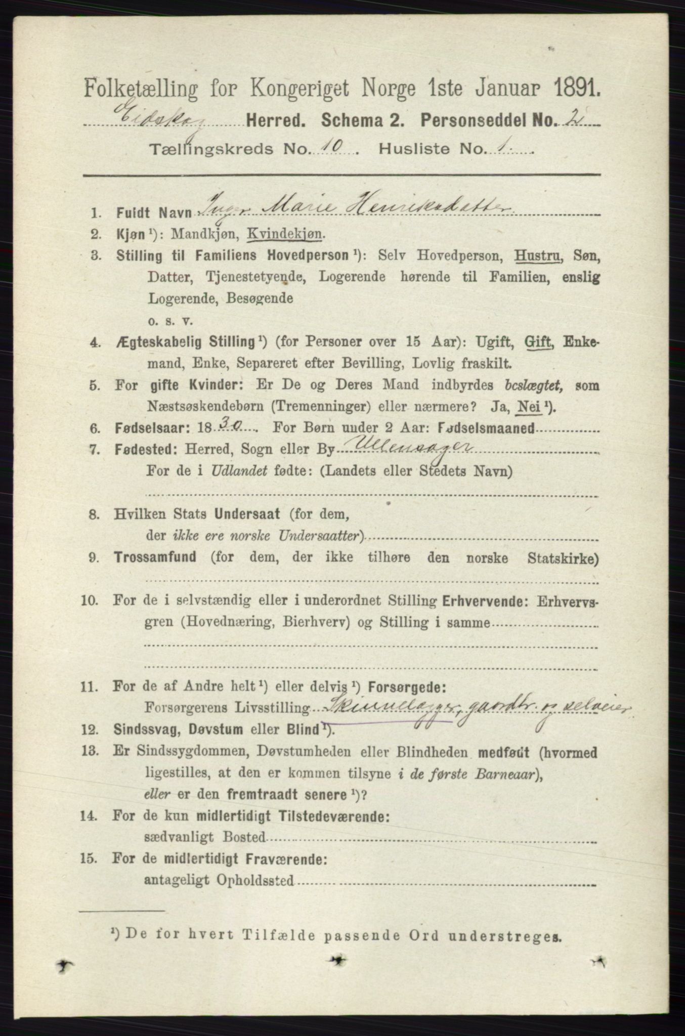 RA, 1891 census for 0420 Eidskog, 1891, p. 6125