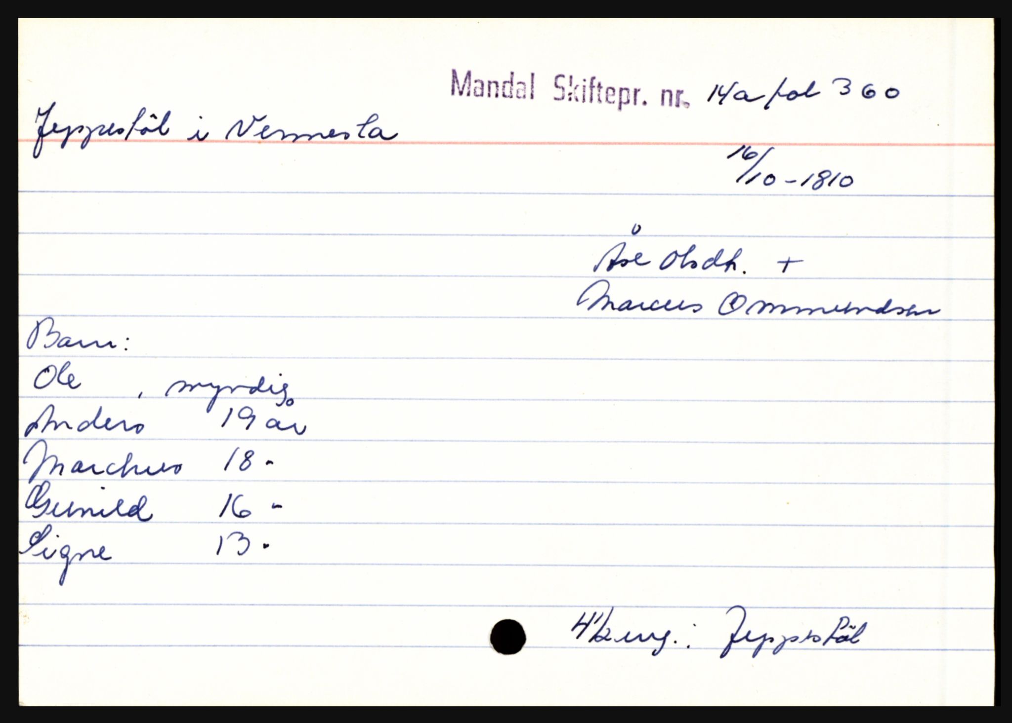 Mandal sorenskriveri, AV/SAK-1221-0005/001/H, p. 10788