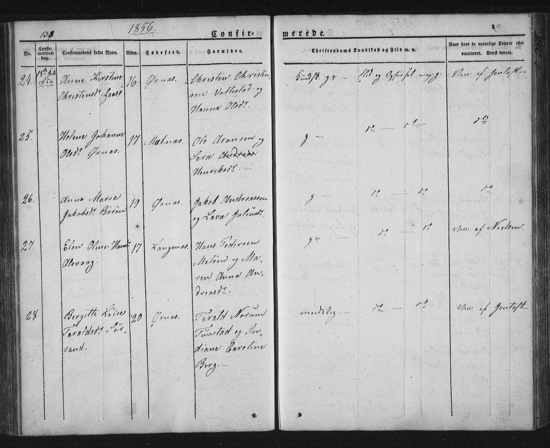 Ministerialprotokoller, klokkerbøker og fødselsregistre - Nordland, SAT/A-1459/893/L1332: Parish register (official) no. 893A05, 1841-1858, p. 133