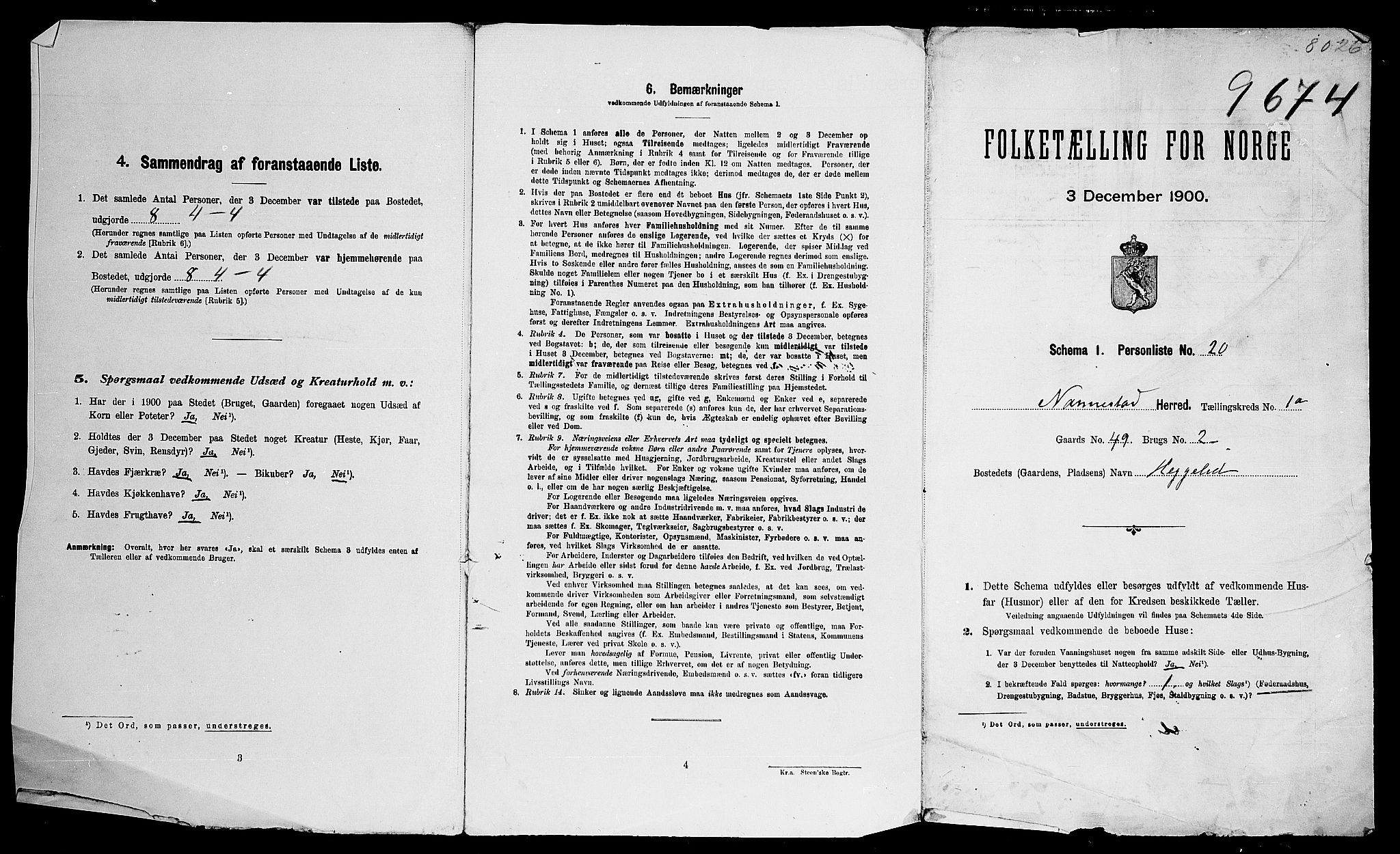 SAO, 1900 census for Nannestad, 1900, p. 34