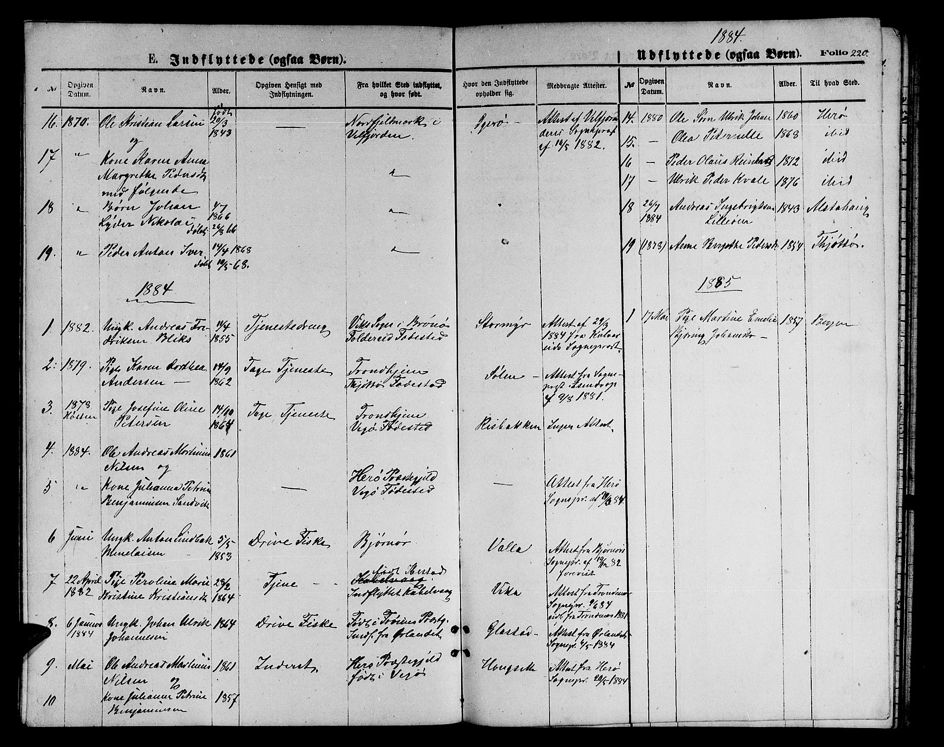 Ministerialprotokoller, klokkerbøker og fødselsregistre - Nordland, AV/SAT-A-1459/816/L0252: Parish register (copy) no. 816C02, 1871-1885, p. 220