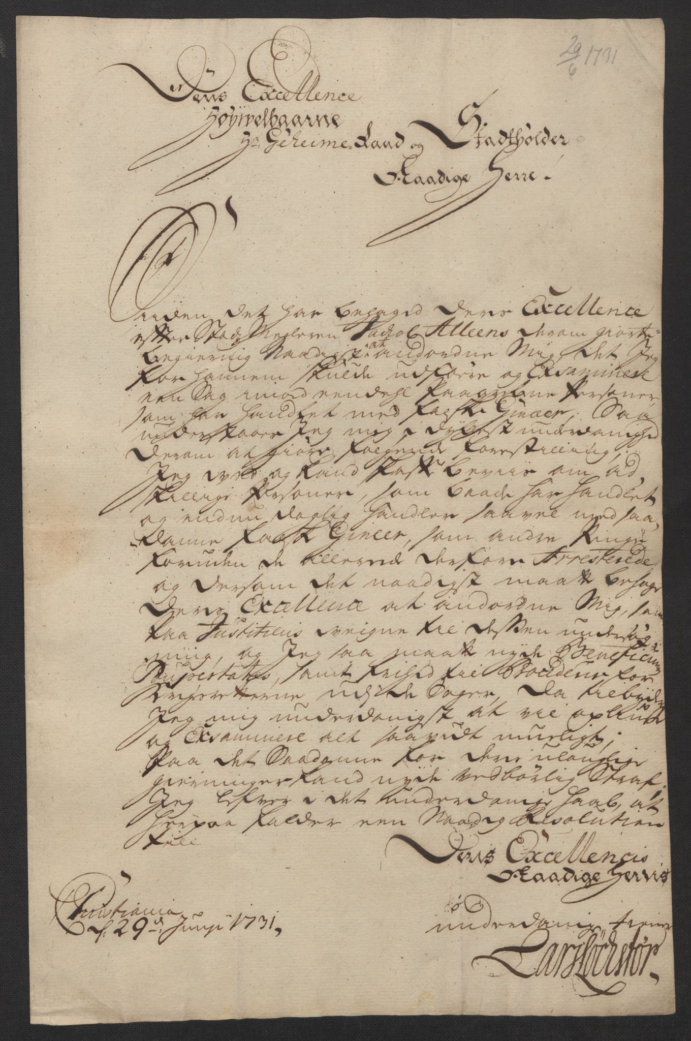 Stattholderembetet 1572-1771, AV/RA-EA-2870/Ef/L0106: Brev fra embetsmenn og andre, 1730-1732, p. 171