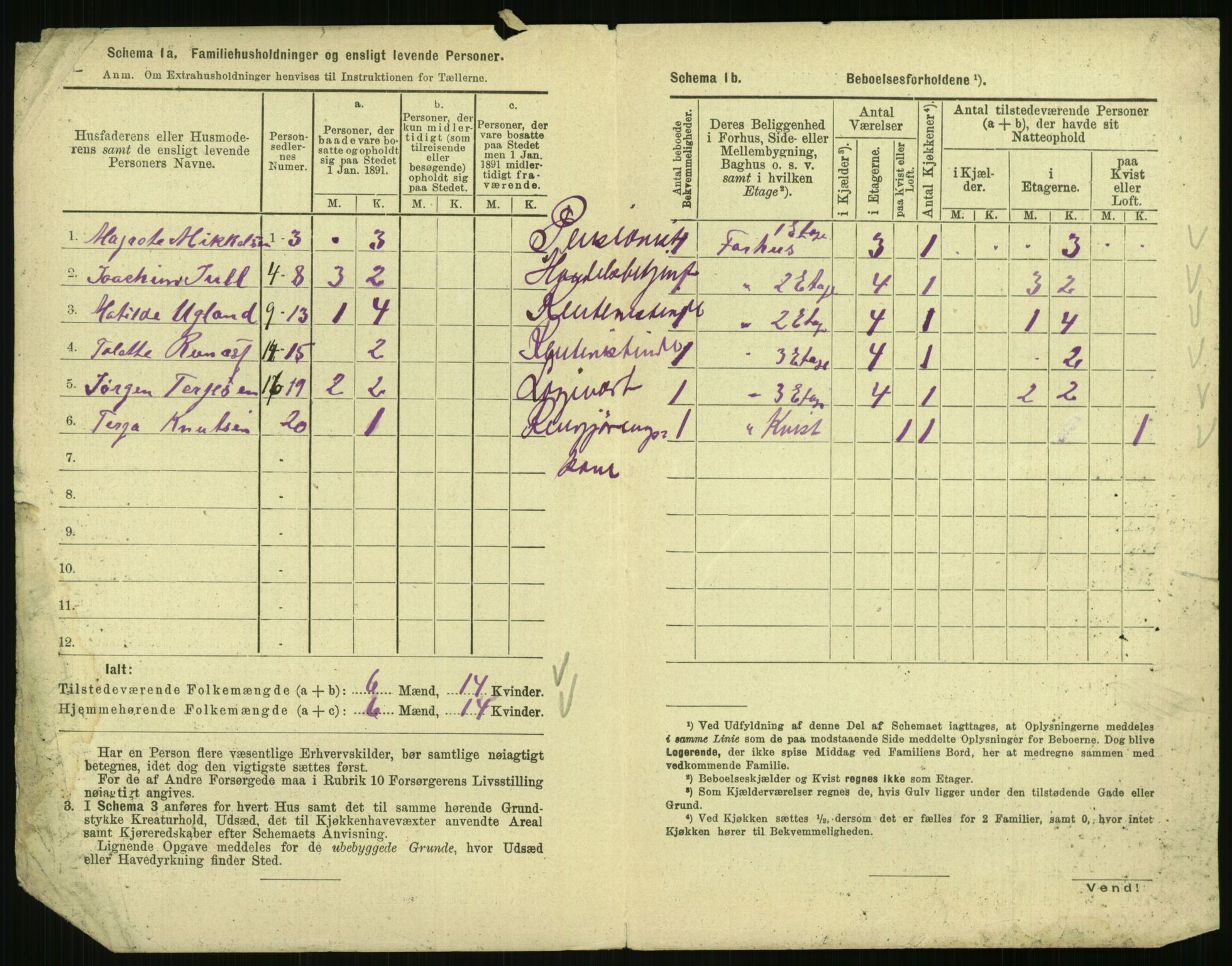 RA, 1891 census for 0903 Arendal, 1891, p. 903