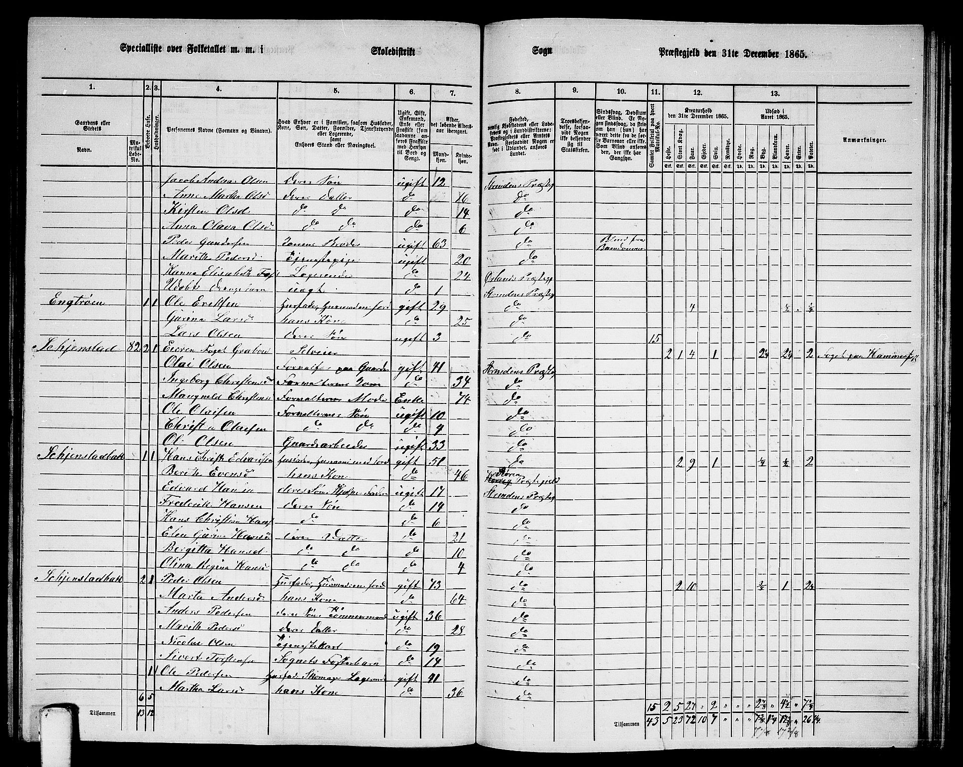 RA, 1865 census for Strinda, 1865, p. 213