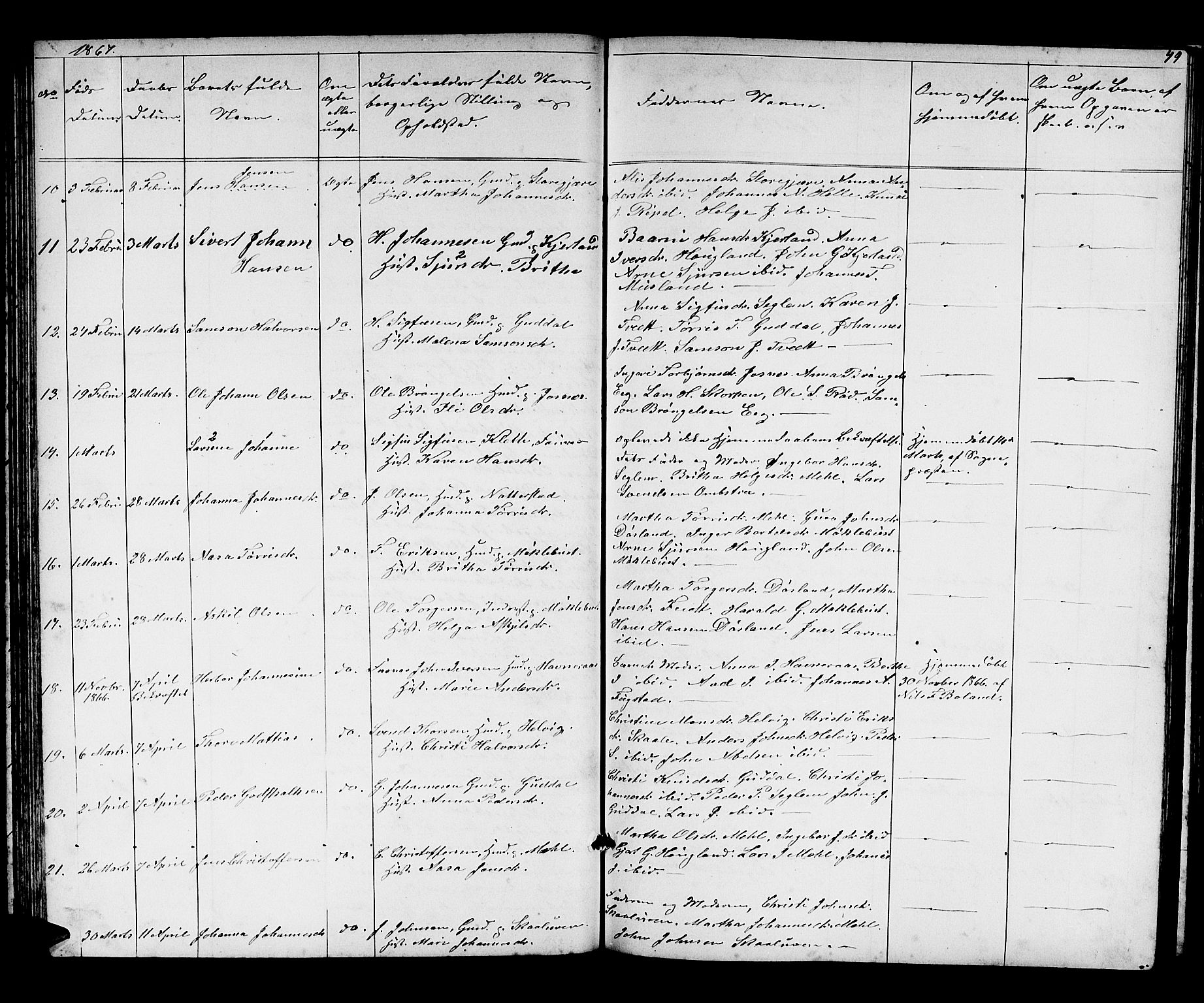 Kvinnherad sokneprestembete, AV/SAB-A-76401/H/Hab: Parish register (copy) no. A 1, 1856-1873, p. 49