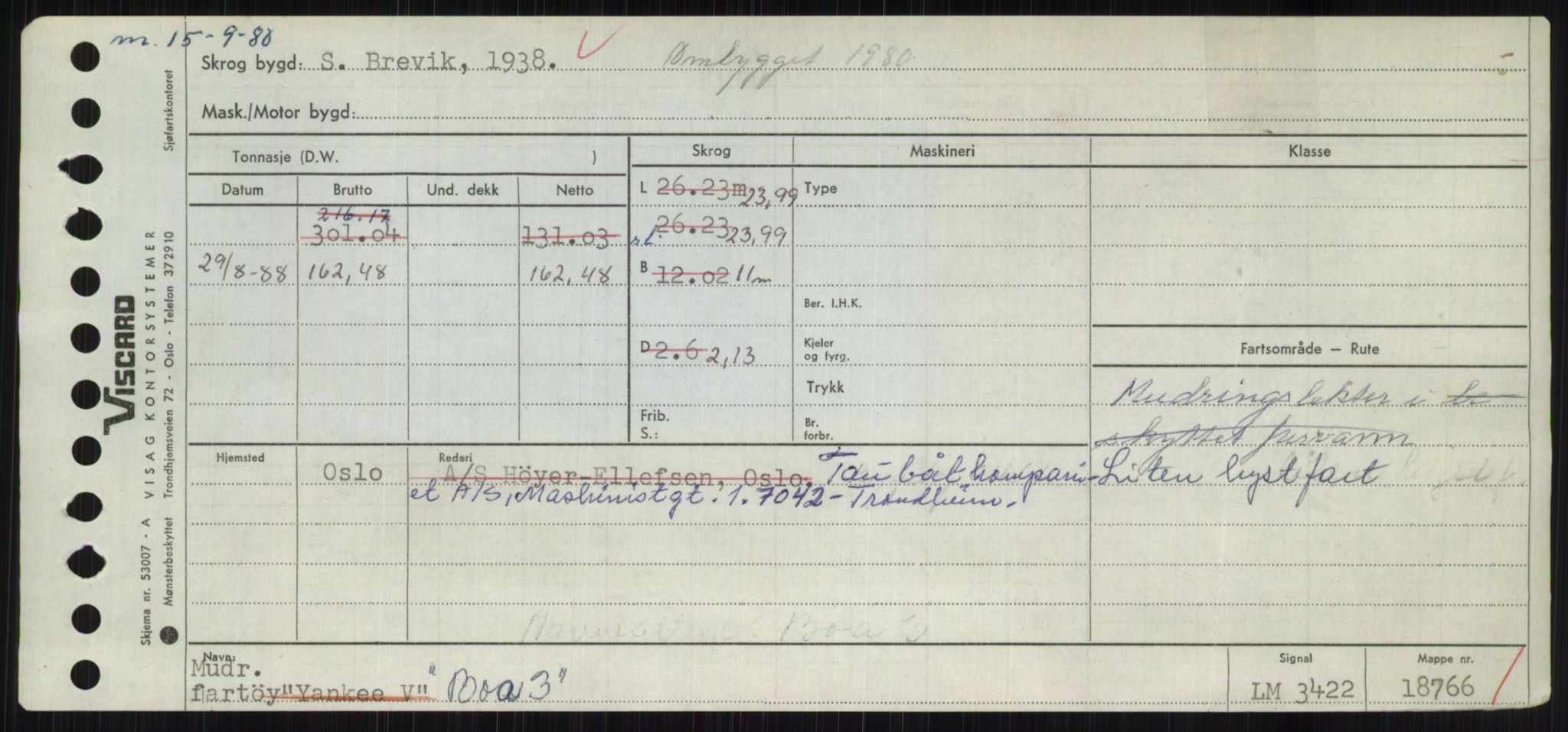 Sjøfartsdirektoratet med forløpere, Skipsmålingen, RA/S-1627/H/Hc/L0001: Lektere, A-Y, p. 55