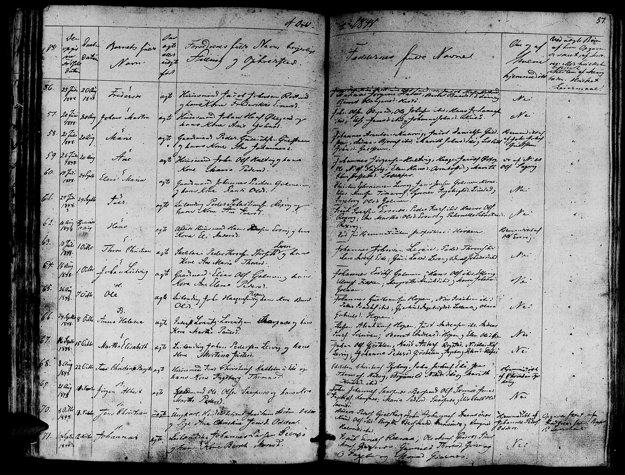Ministerialprotokoller, klokkerbøker og fødselsregistre - Møre og Romsdal, SAT/A-1454/581/L0936: Parish register (official) no. 581A04, 1836-1852, p. 57
