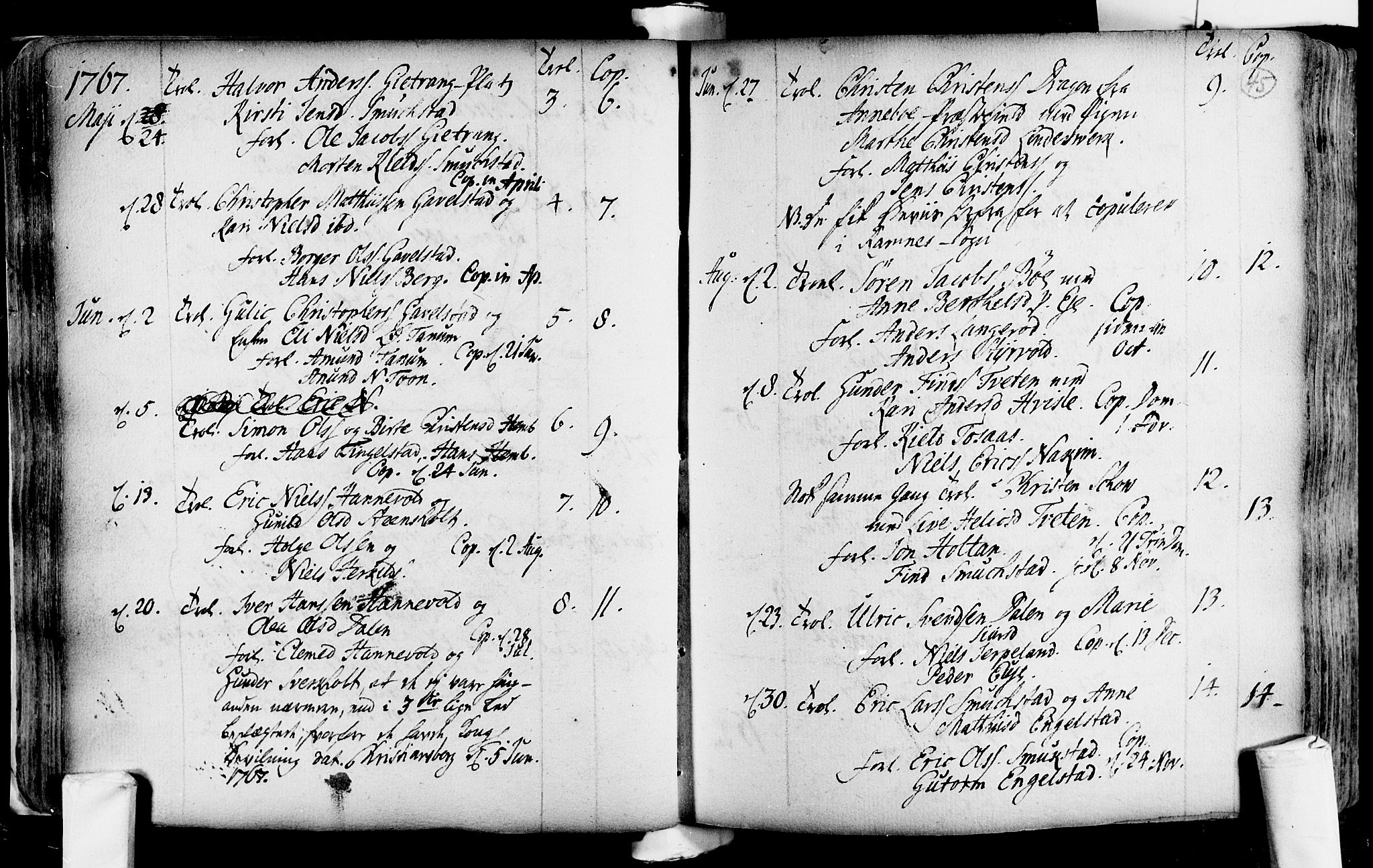 Lardal kirkebøker, AV/SAKO-A-350/F/Fa/L0004: Parish register (official) no. i 4, 1733-1815, p. 45