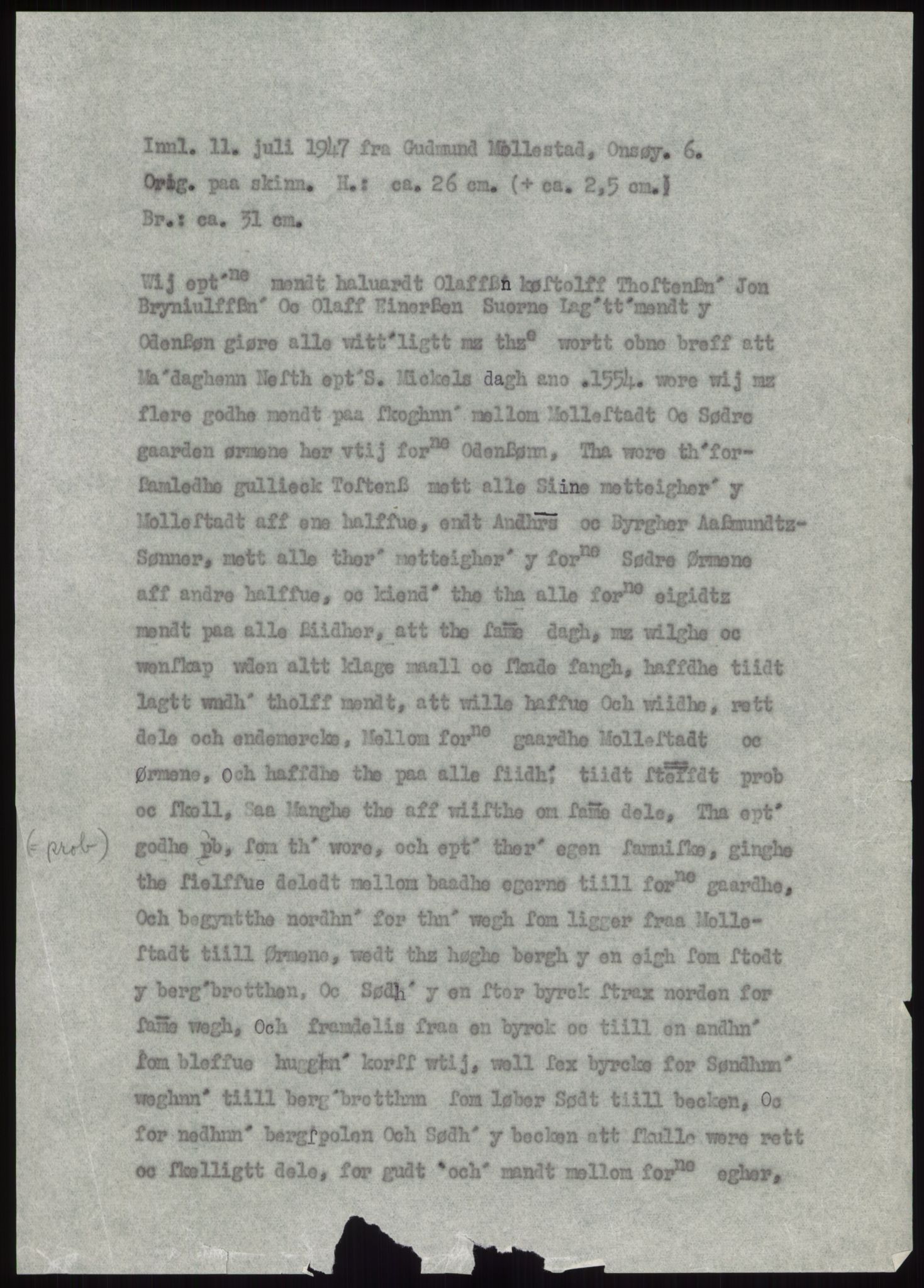 Samlinger til kildeutgivelse, Diplomavskriftsamlingen, RA/EA-4053/H/Ha, p. 604