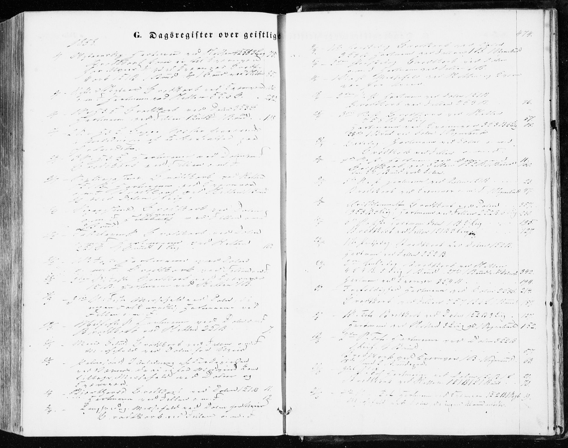 Ministerialprotokoller, klokkerbøker og fødselsregistre - Sør-Trøndelag, SAT/A-1456/634/L0530: Parish register (official) no. 634A06, 1852-1860, p. 474