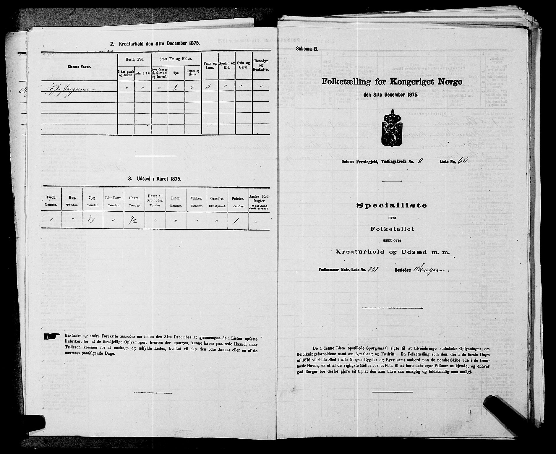 SAKO, 1875 census for 0818P Solum, 1875, p. 1655