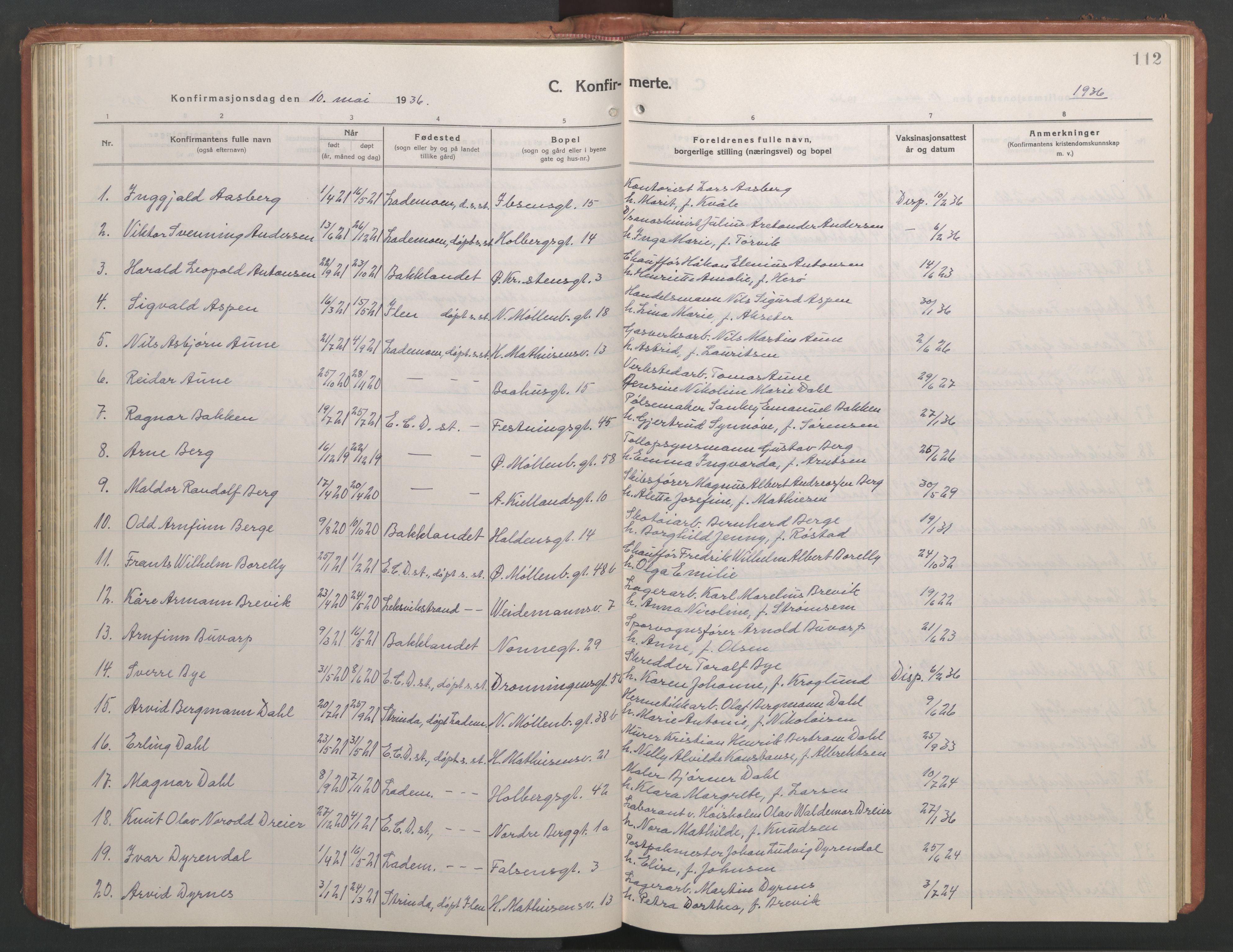 Ministerialprotokoller, klokkerbøker og fødselsregistre - Sør-Trøndelag, SAT/A-1456/604/L0228: Parish register (copy) no. 604C11, 1928-1950, p. 112
