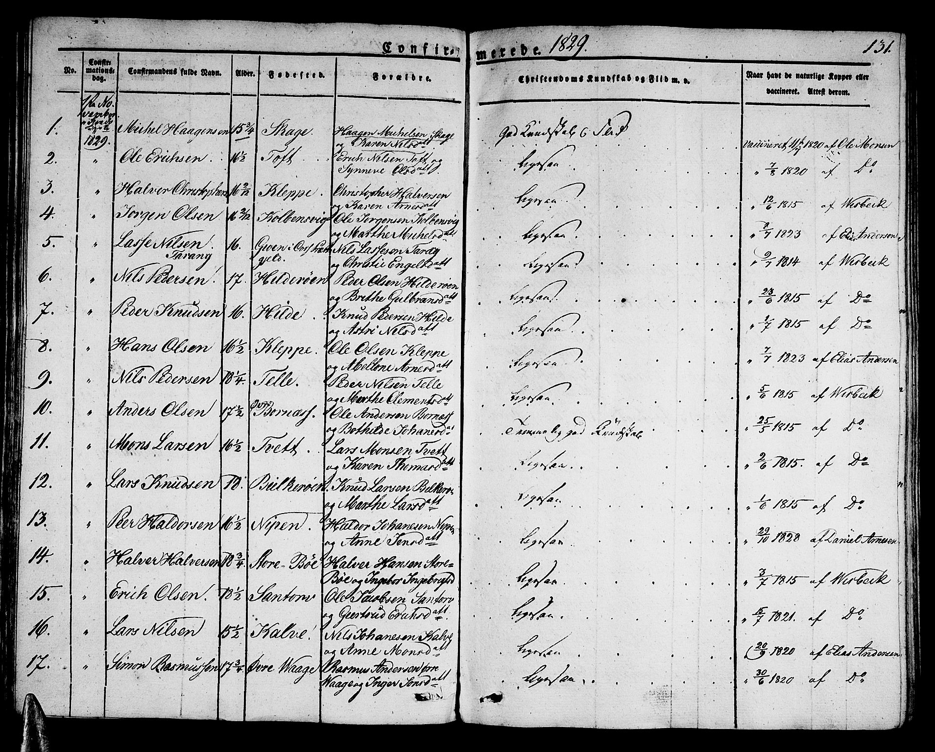 Sund sokneprestembete, SAB/A-99930: Parish register (official) no. A 12, 1825-1835, p. 131