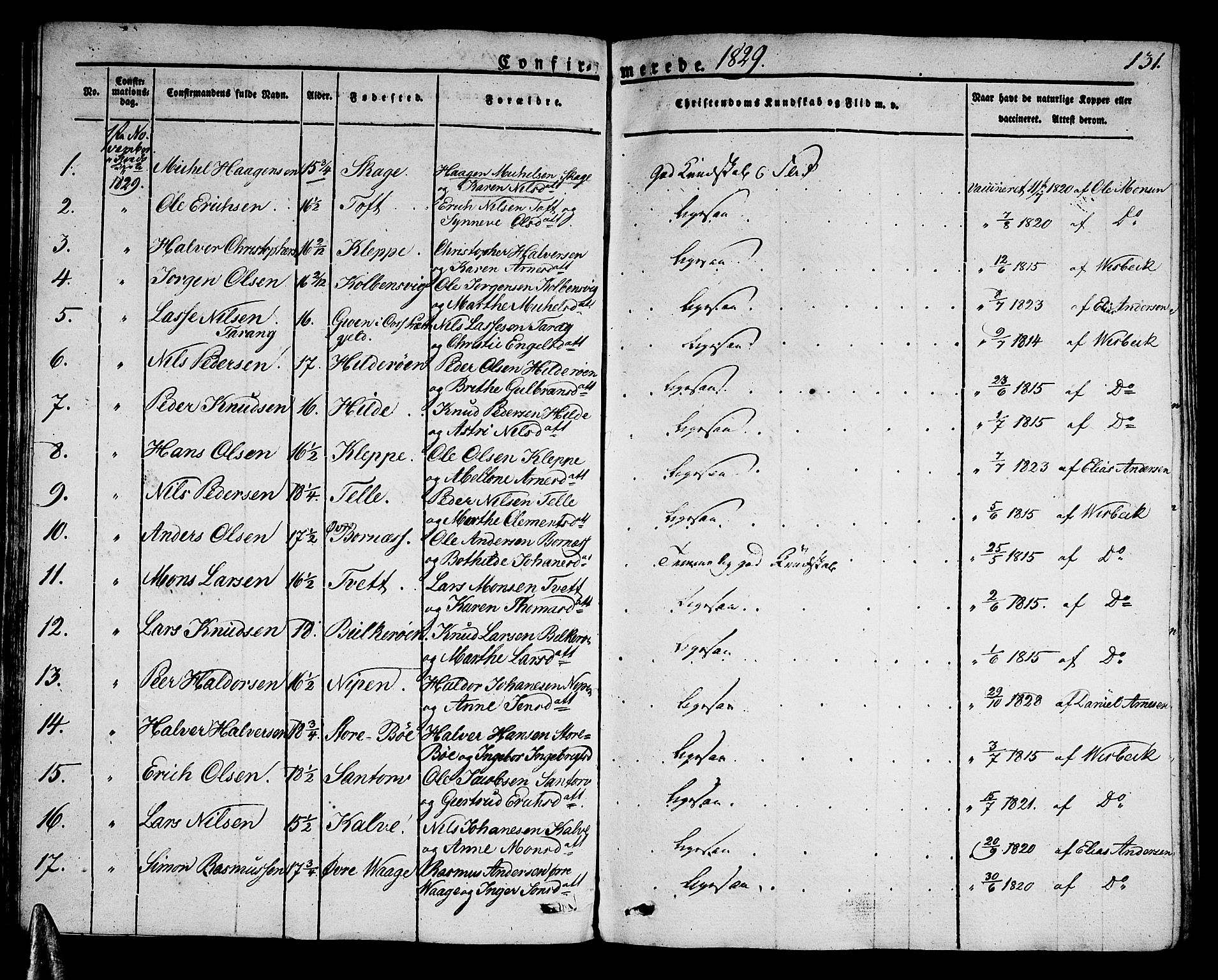 Sund sokneprestembete, AV/SAB-A-99930: Parish register (official) no. A 12, 1825-1835, p. 131