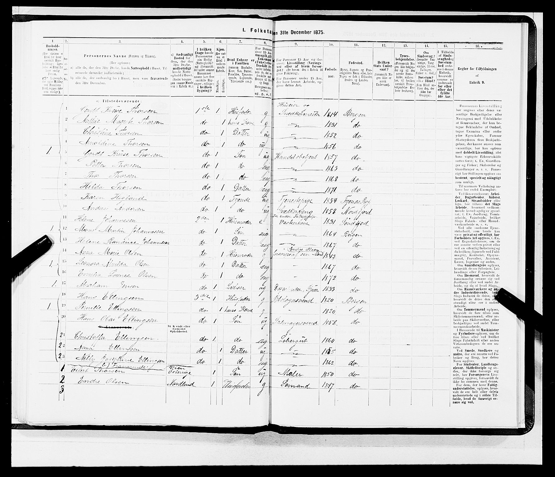 SAB, 1875 census for 1301 Bergen, 1875, p. 465