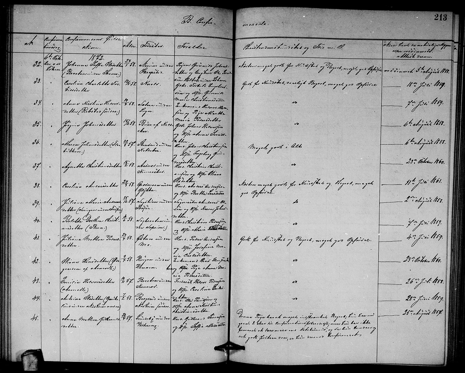 Høland prestekontor Kirkebøker, AV/SAO-A-10346a/G/Ga/L0006: Parish register (copy) no. I 6, 1869-1879, p. 213