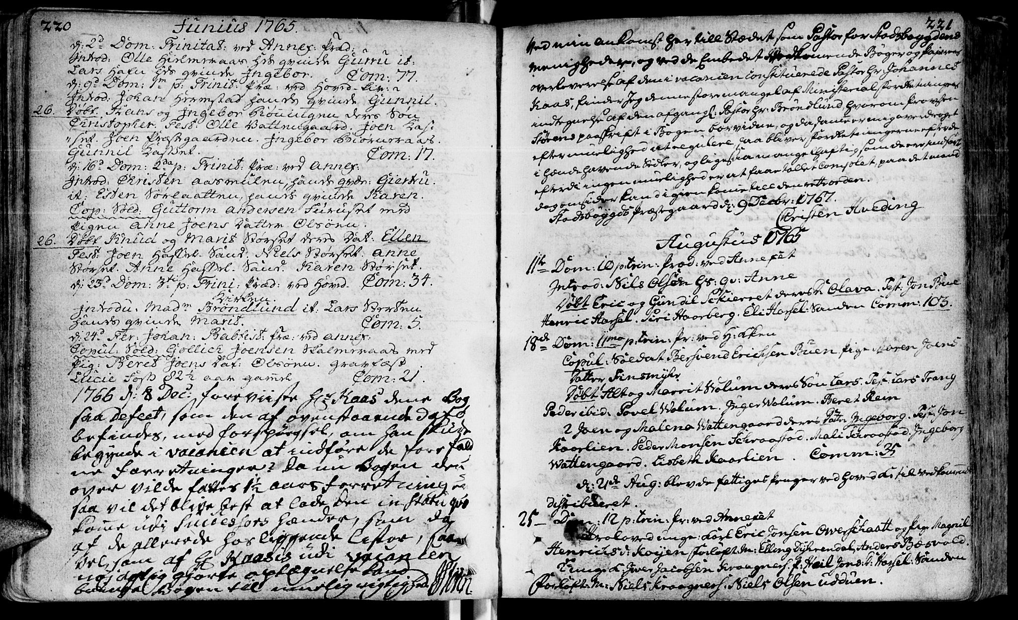 Ministerialprotokoller, klokkerbøker og fødselsregistre - Sør-Trøndelag, SAT/A-1456/646/L0605: Parish register (official) no. 646A03, 1751-1790, p. 220-221