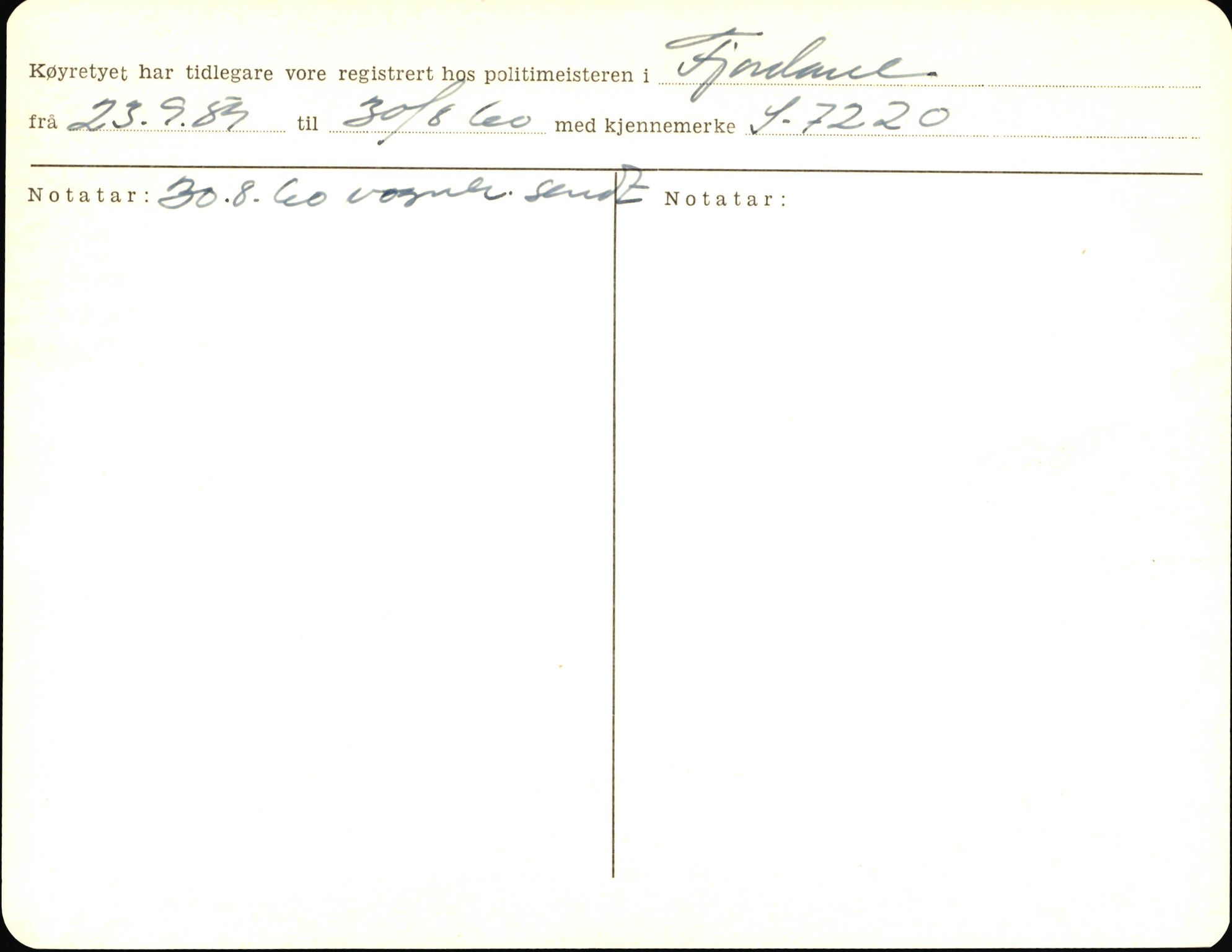Statens vegvesen, Sogn og Fjordane vegkontor, AV/SAB-A-5301/4/F/L0004: Registerkort utmeldte Fjordane S2500-2700, S7200-7899, 1930-1961, p. 72