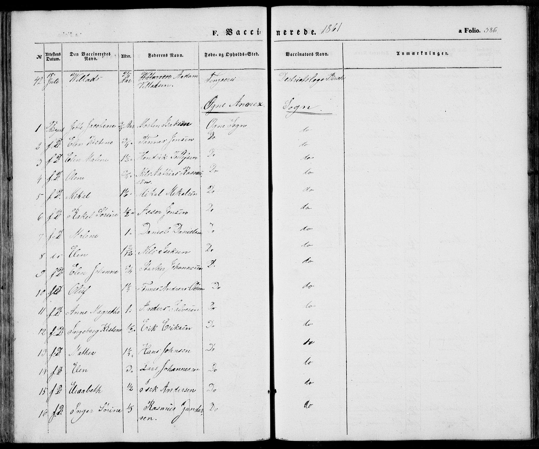 Eigersund sokneprestkontor, SAST/A-101807/S08/L0013: Parish register (official) no. A 12.2, 1850-1865, p. 586