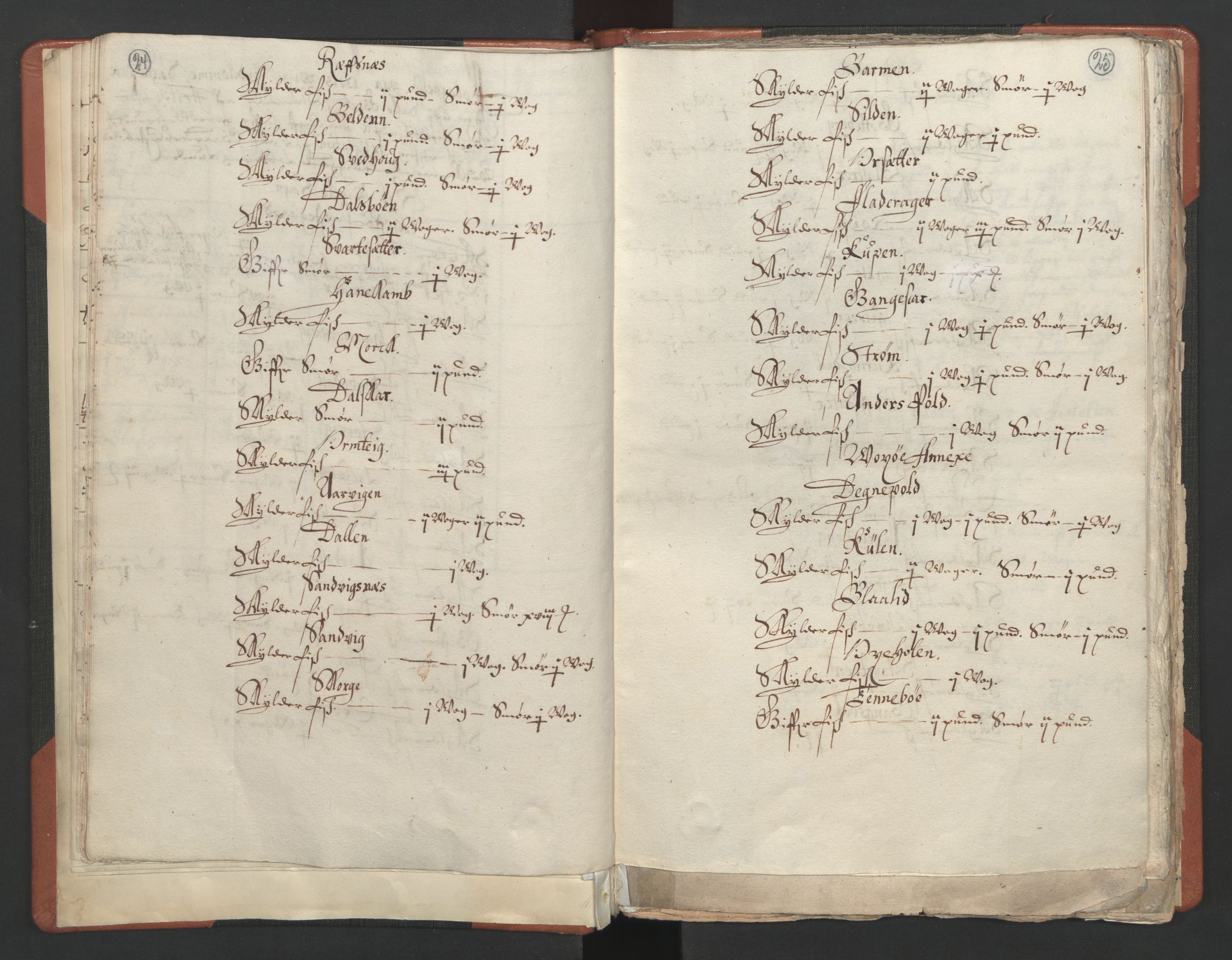 RA, Vicar's Census 1664-1666, no. 25: Nordfjord deanery, 1664-1666, p. 24-25