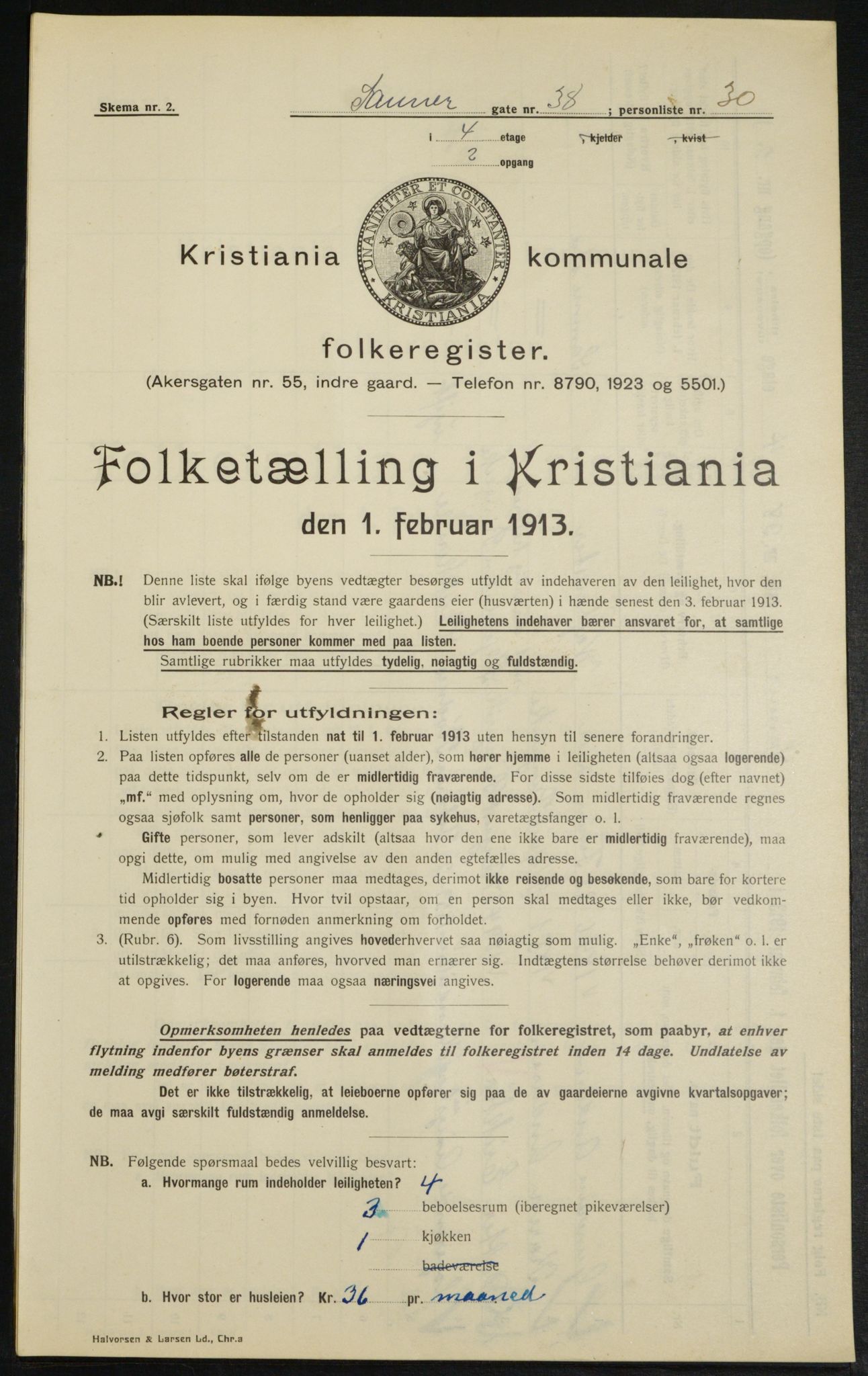 OBA, Municipal Census 1913 for Kristiania, 1913, p. 89088