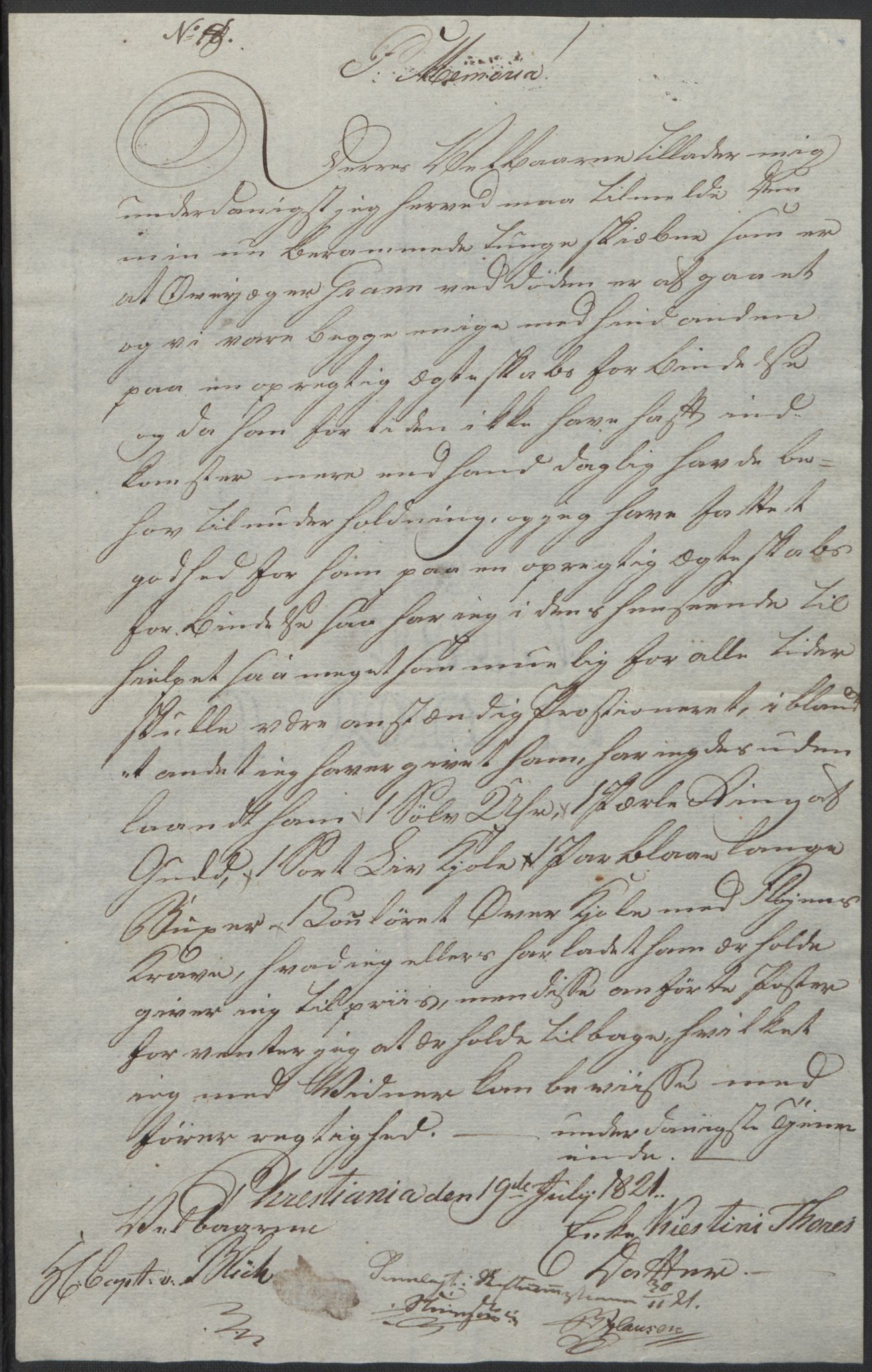 Forsvaret, Generalauditøren, AV/RA-RAFA-1772/F/Fj/Fjb/L0005: Skifter 1818 - 1823, 1818-1823, p. 25