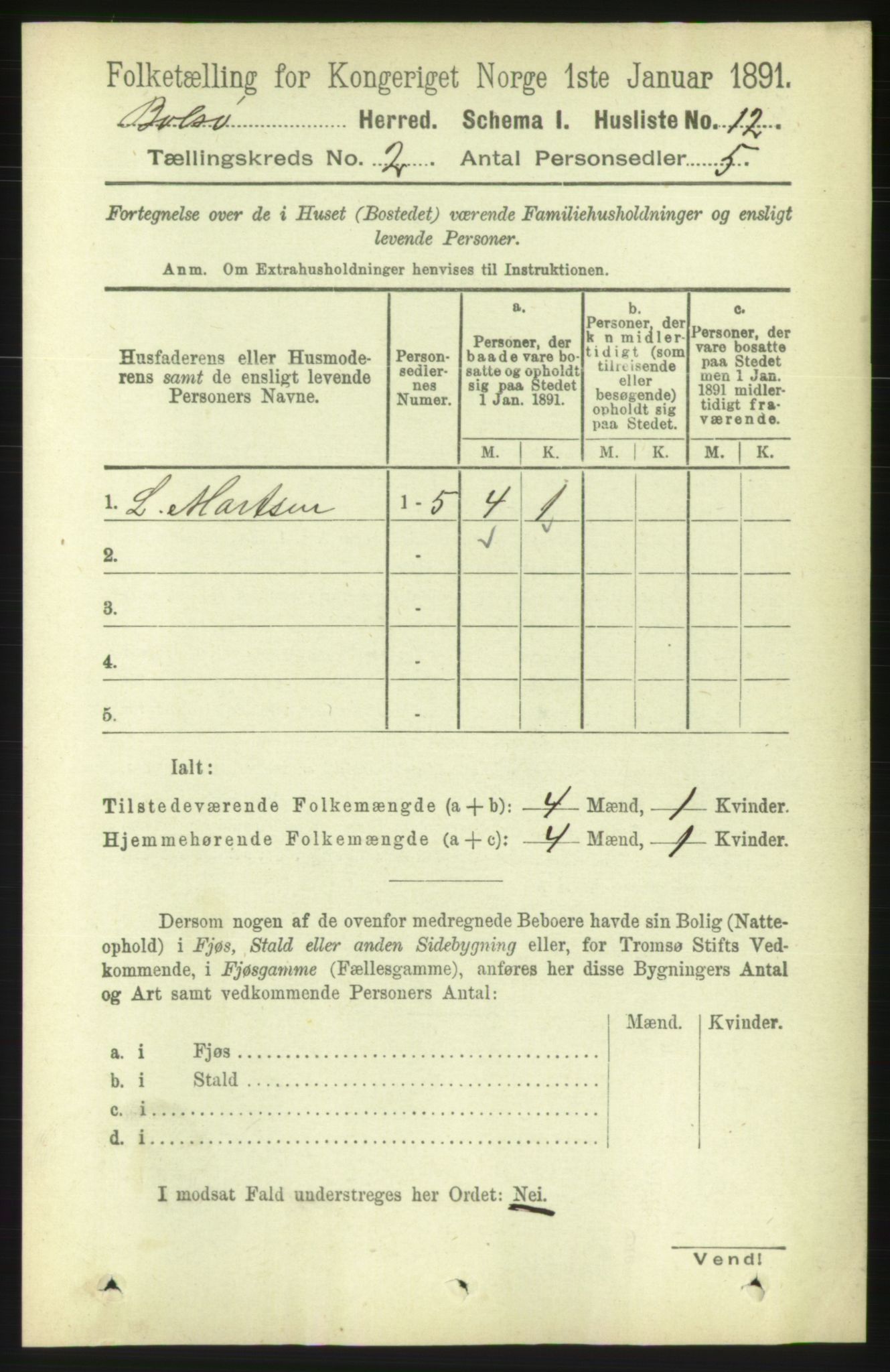 RA, 1891 census for 1544 Bolsøy, 1891, p. 858