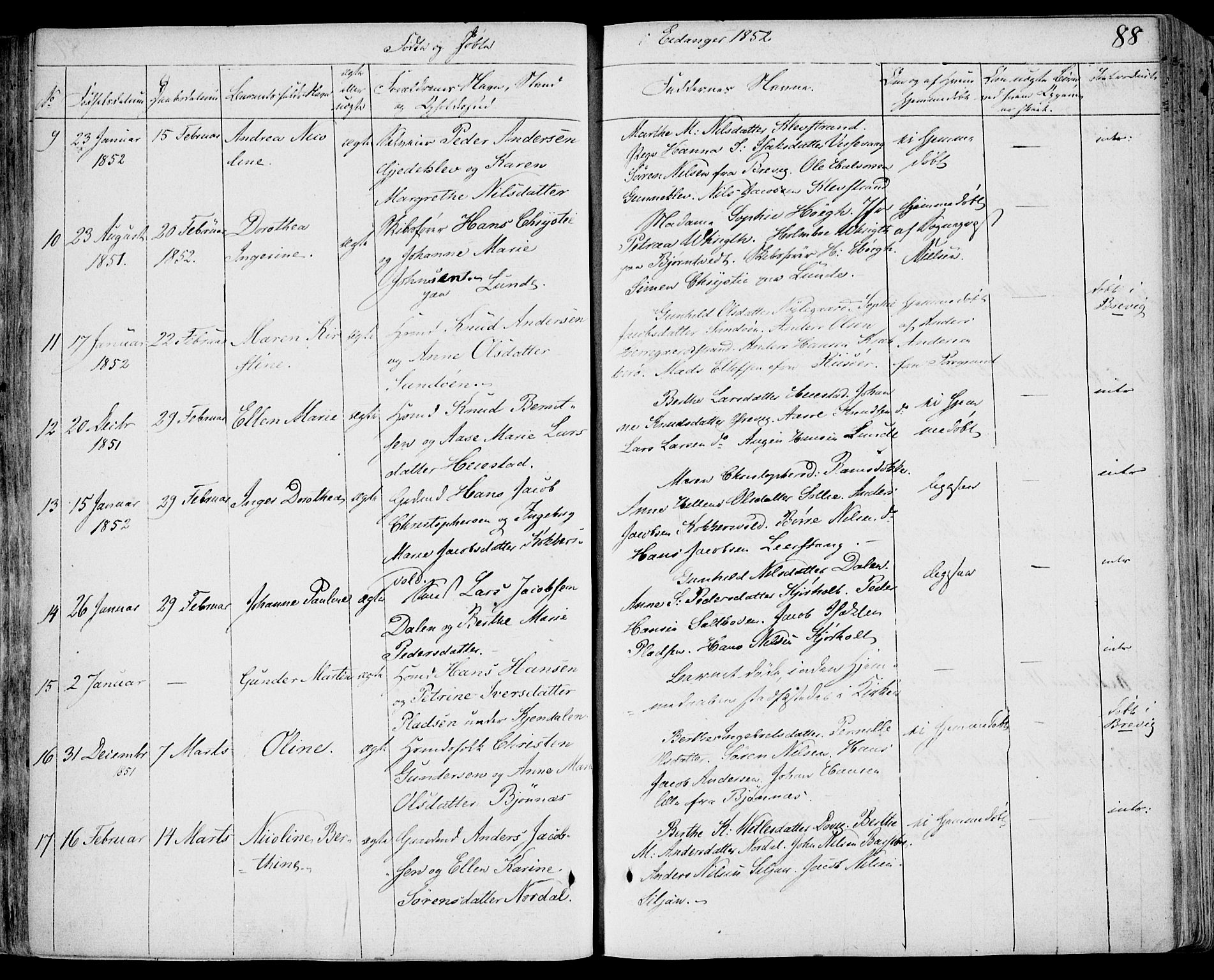 Eidanger kirkebøker, AV/SAKO-A-261/F/Fa/L0008: Parish register (official) no. 8, 1831-1858, p. 88