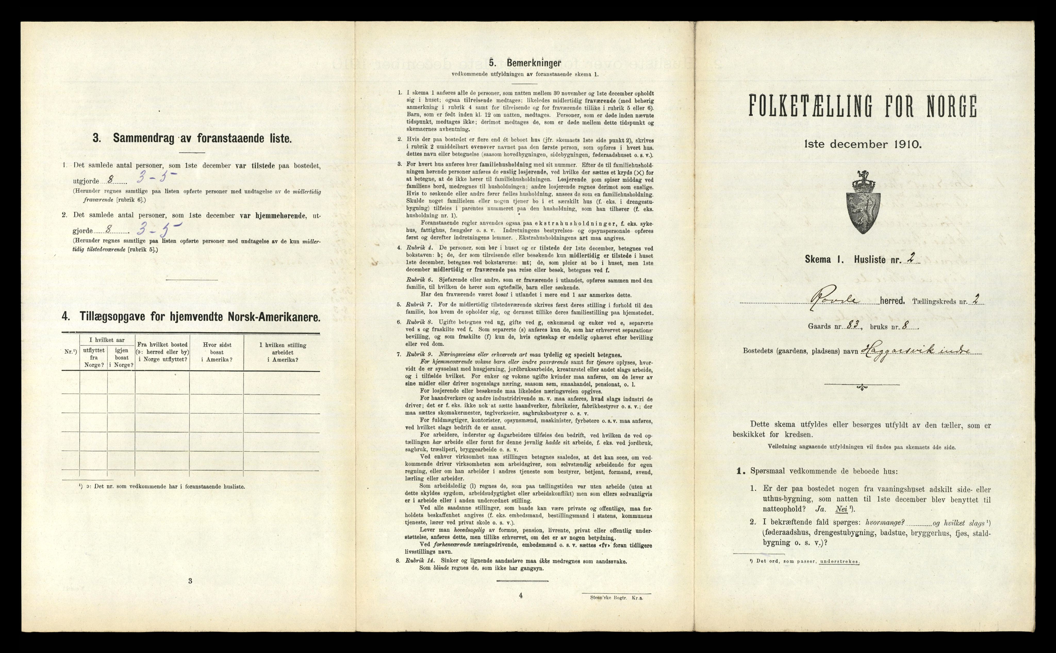 RA, 1910 census for Rovde, 1910, p. 76