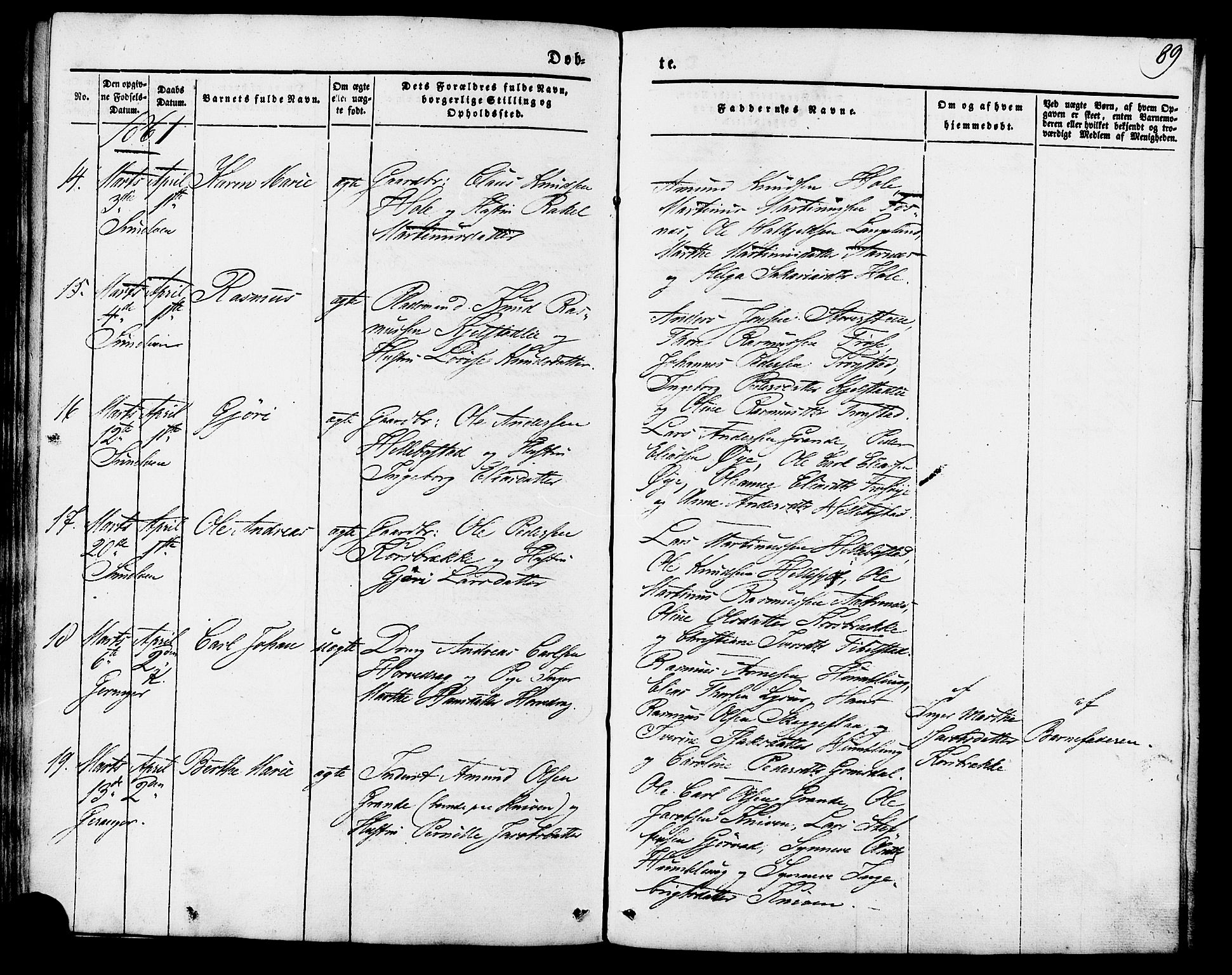 Ministerialprotokoller, klokkerbøker og fødselsregistre - Møre og Romsdal, AV/SAT-A-1454/517/L0222: Parish register (official) no. 517A02, 1846-1862, p. 89