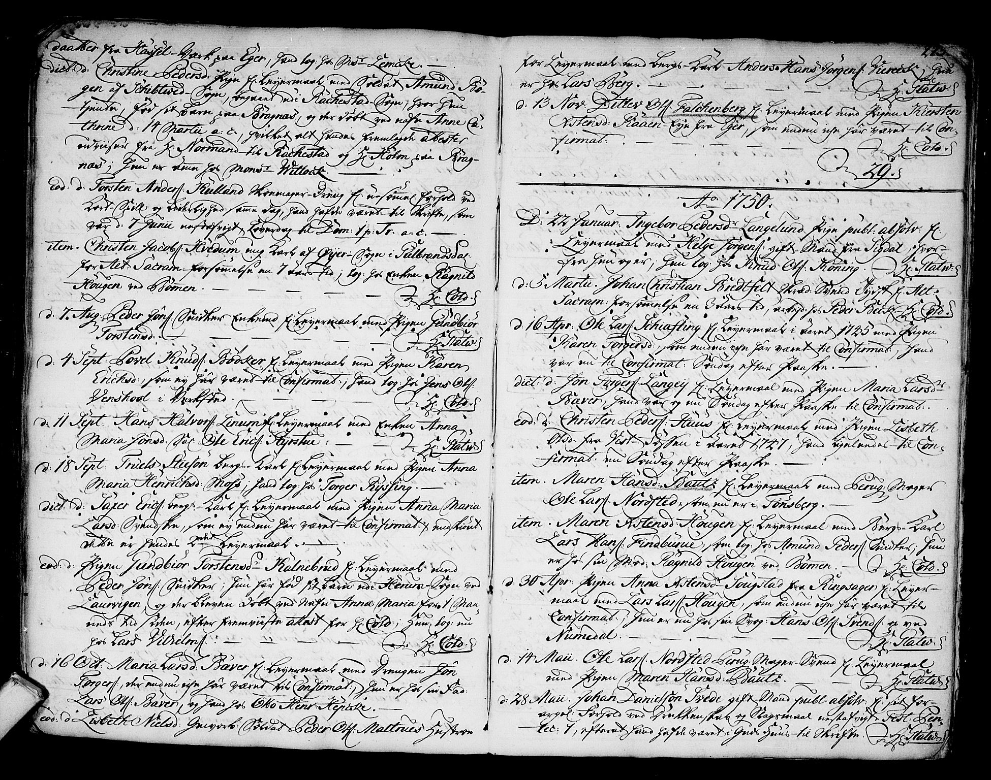 Kongsberg kirkebøker, AV/SAKO-A-22/F/Fa/L0003: Parish register (official) no. I 3, 1744-1755, p. 273