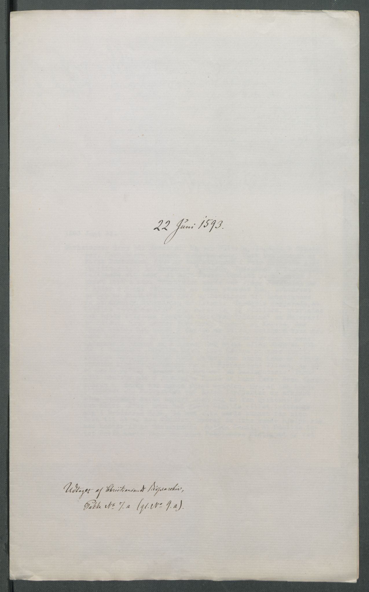 Riksarkivets diplomsamling, AV/RA-EA-5965/F02/L0097: Dokumenter, 1593, p. 45