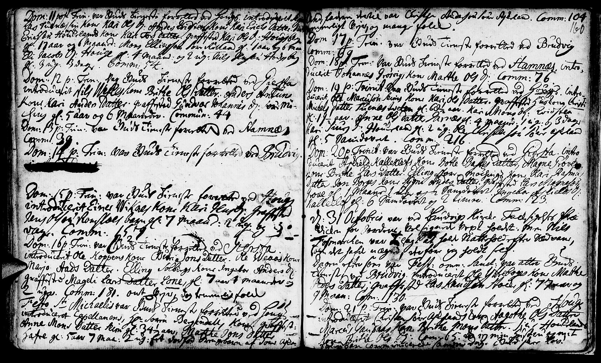 Haus sokneprestembete, SAB/A-75601/H/Haa: Parish register (official) no. A 4, 1723-1733, p. 160