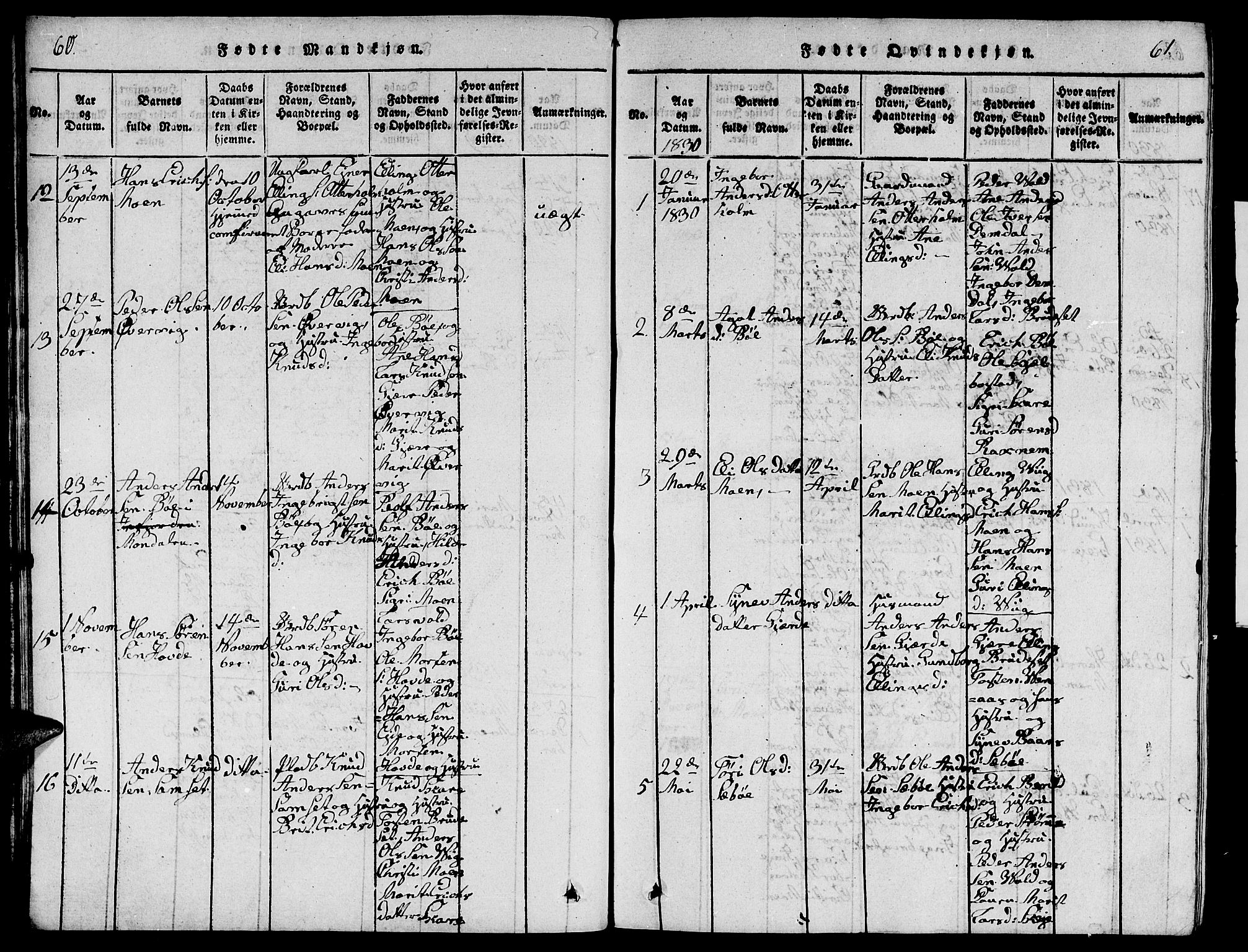 Ministerialprotokoller, klokkerbøker og fødselsregistre - Møre og Romsdal, AV/SAT-A-1454/543/L0563: Parish register (copy) no. 543C01, 1818-1836, p. 60-61