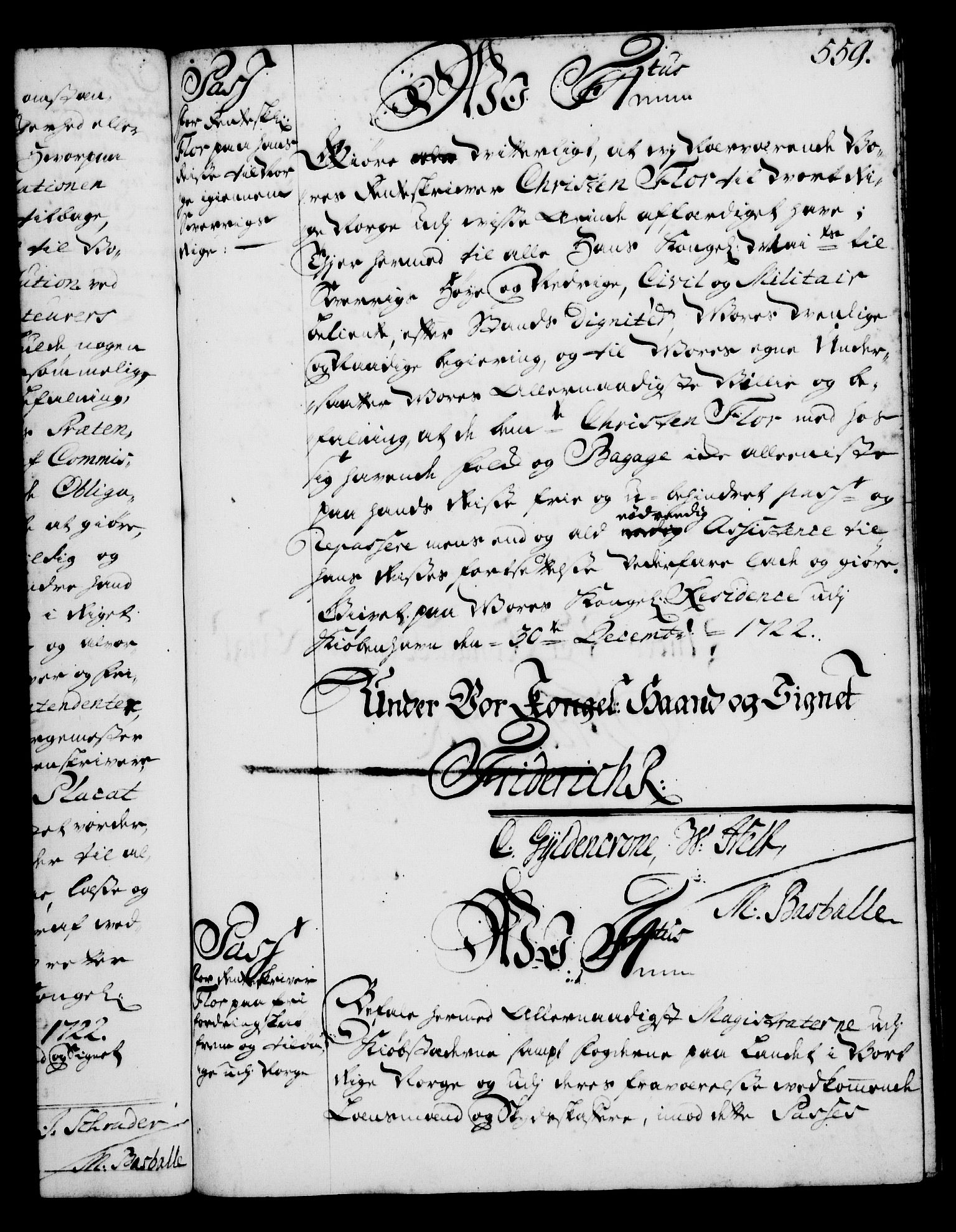 Rentekammeret, Kammerkanselliet, RA/EA-3111/G/Gg/Gga/L0001: Norsk ekspedisjonsprotokoll med register (merket RK 53.1), 1720-1723, p. 559