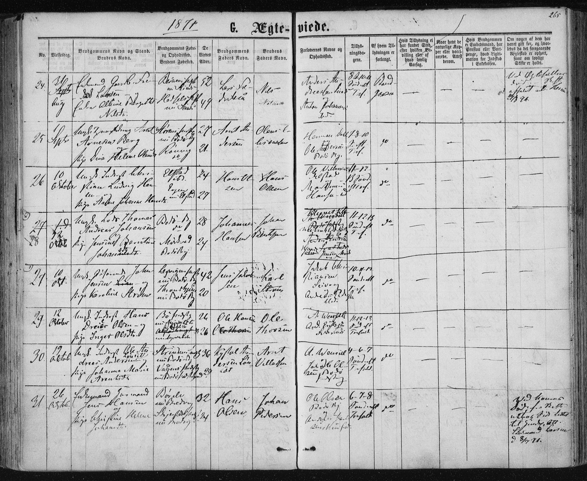 Ministerialprotokoller, klokkerbøker og fødselsregistre - Nordland, SAT/A-1459/801/L0008: Parish register (official) no. 801A08, 1864-1875, p. 265