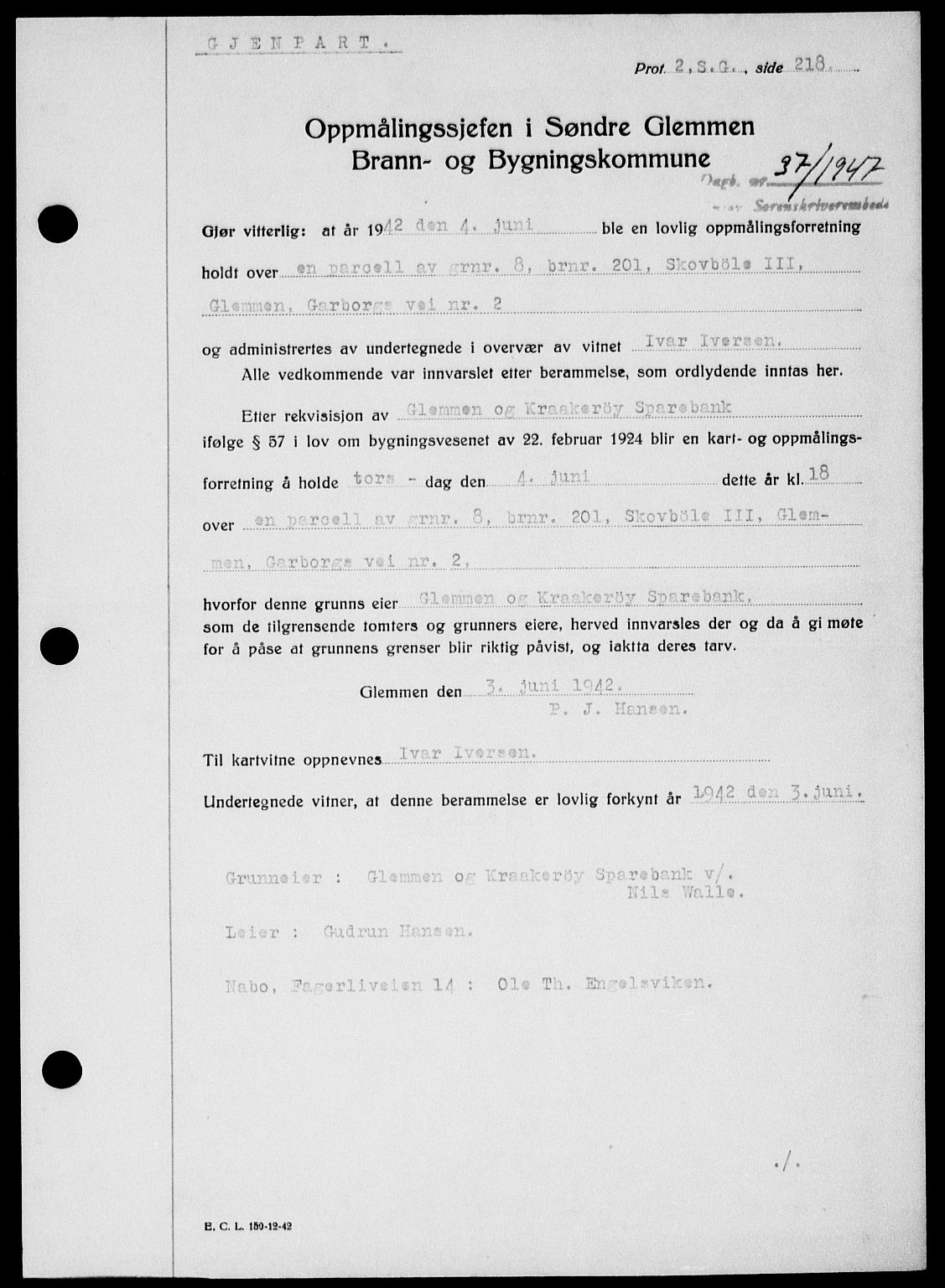 Onsøy sorenskriveri, SAO/A-10474/G/Ga/Gab/L0018: Mortgage book no. II A-18, 1946-1947, Diary no: : 37/1947