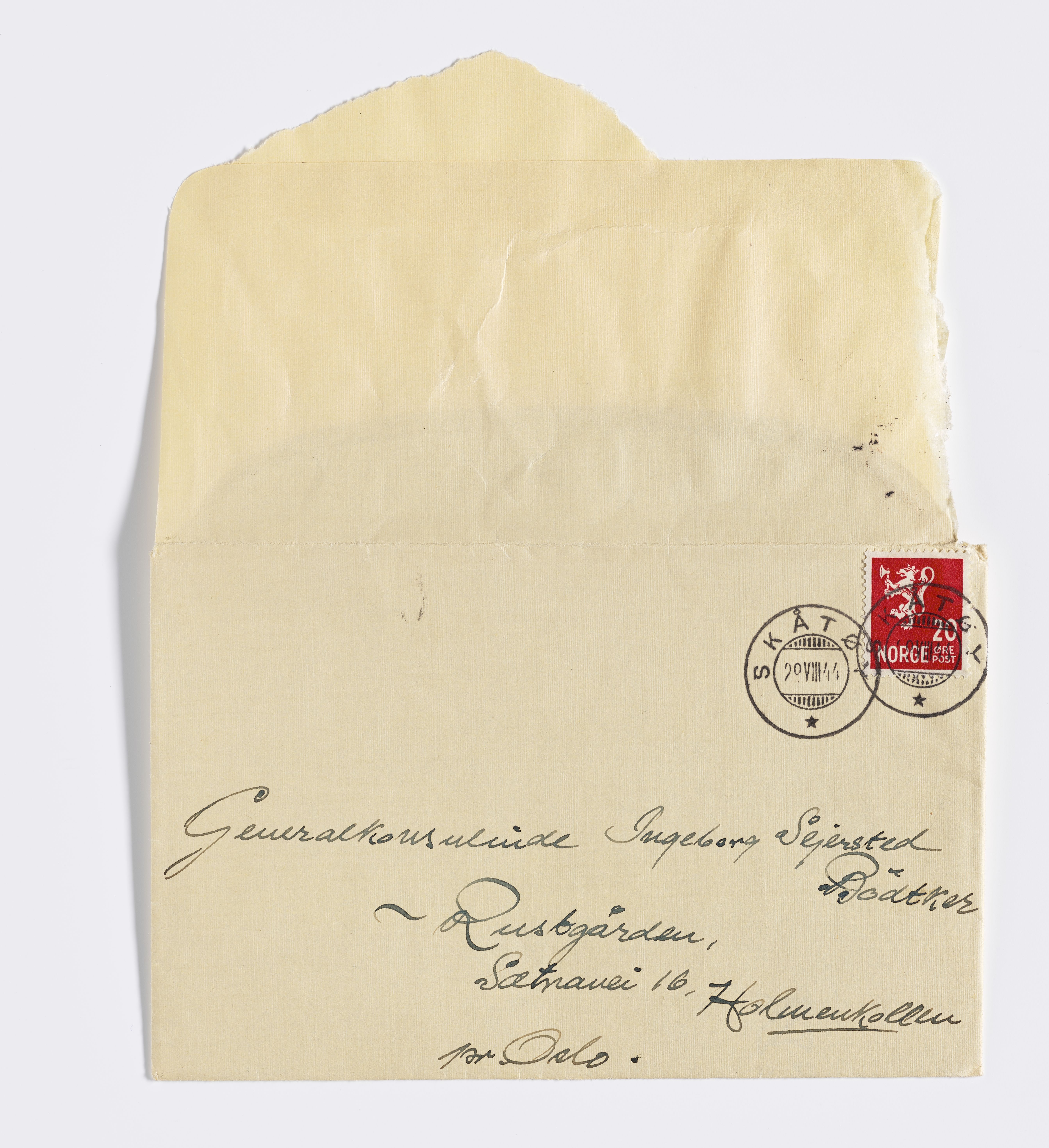 Johannes Sejersted Bødtker, AFM/GRI-1001/D/Db/Dba/L0001/0002: Utgående brev / Brev, 1944