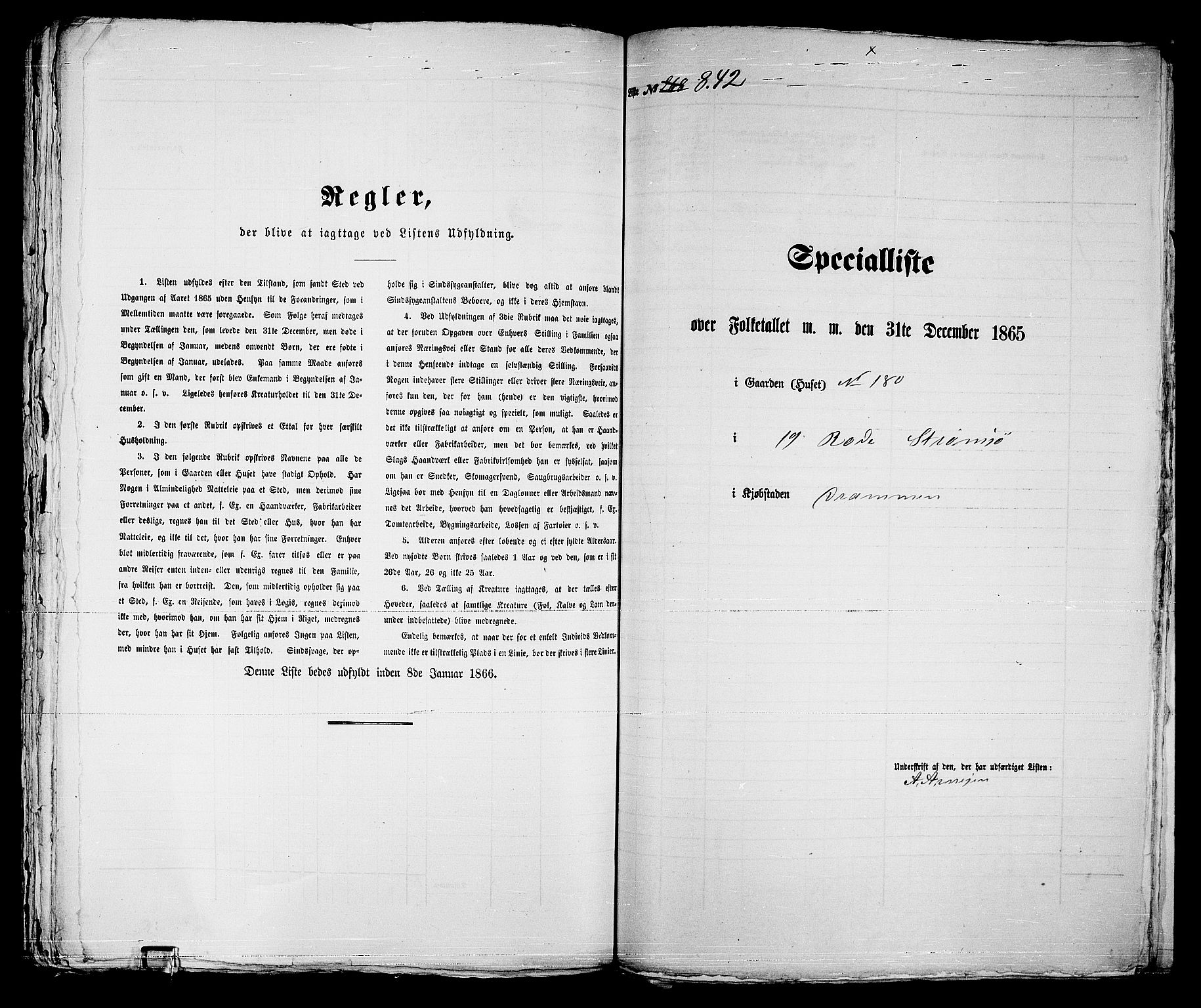 RA, 1865 census for Strømsø in Drammen, 1865, p. 499